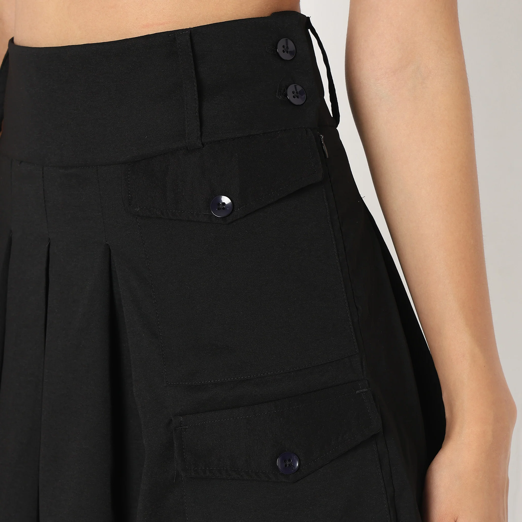 Regular Fit Solid Skirt - Image 4