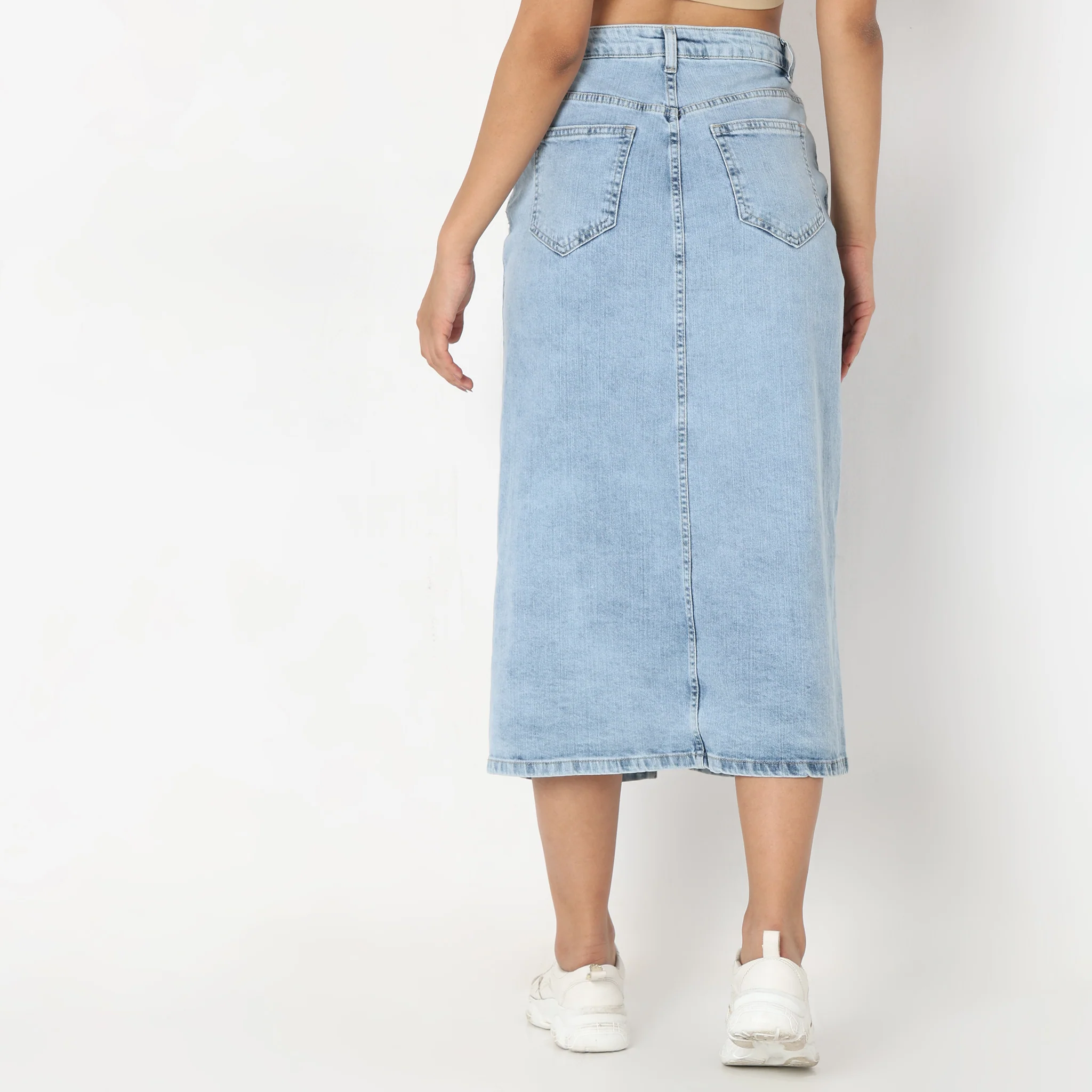 Regular Fit Solid Skirt - Image 3