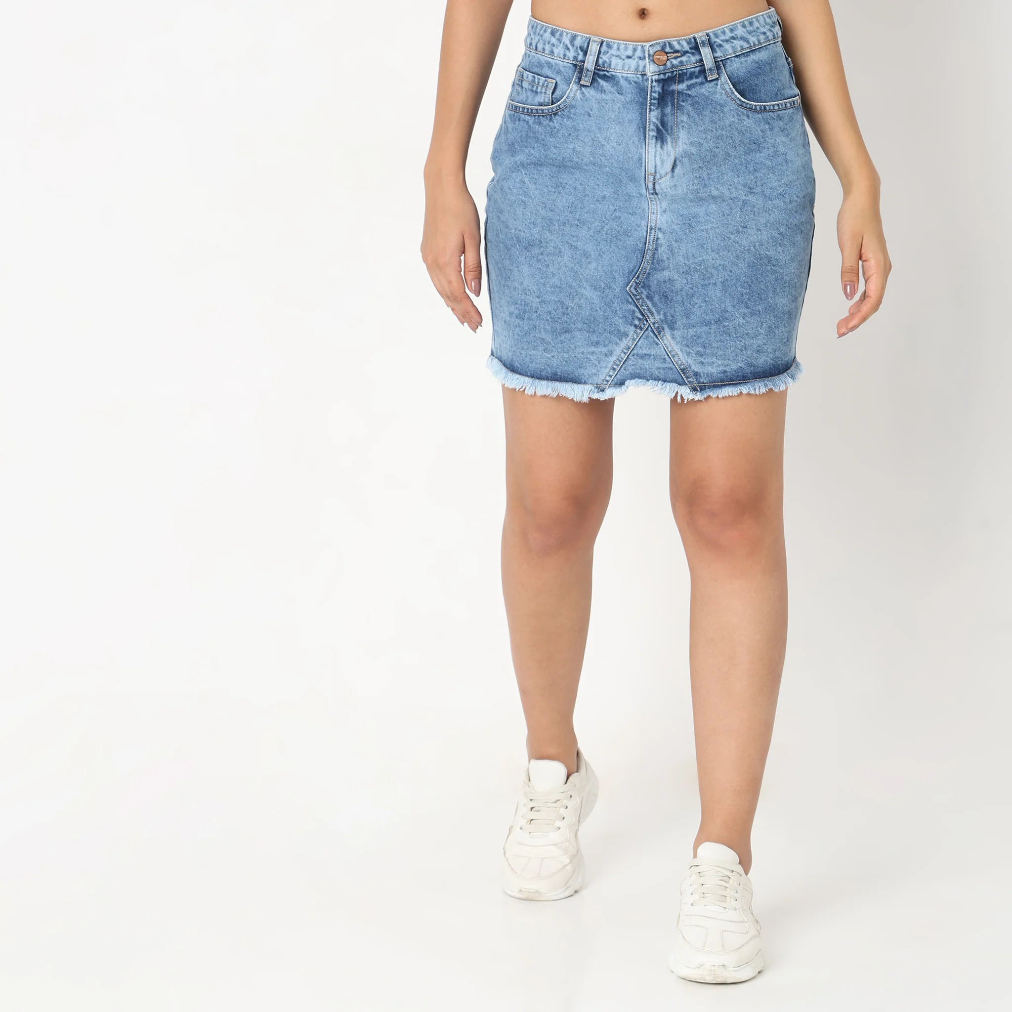Regular Fit Solid Skirt - Image 2