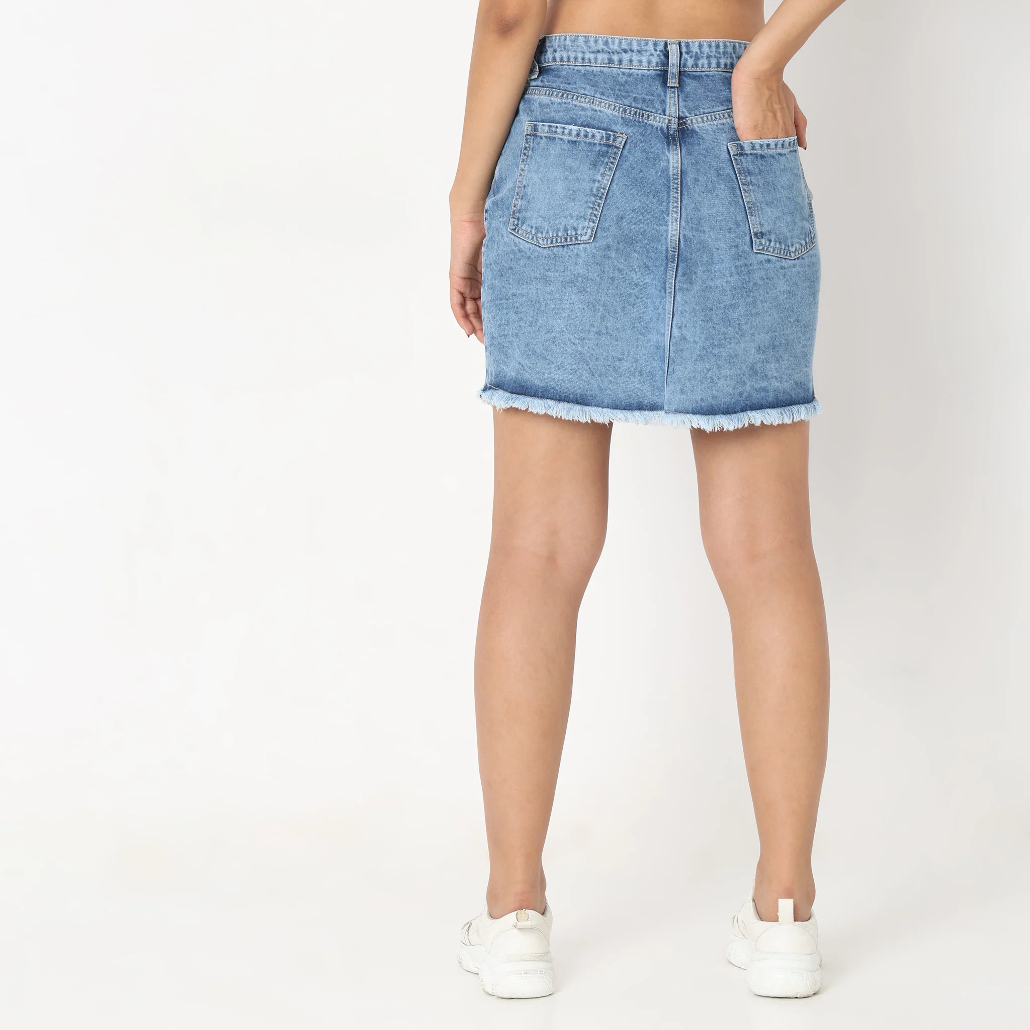 Regular Fit Solid Skirt - Image 3