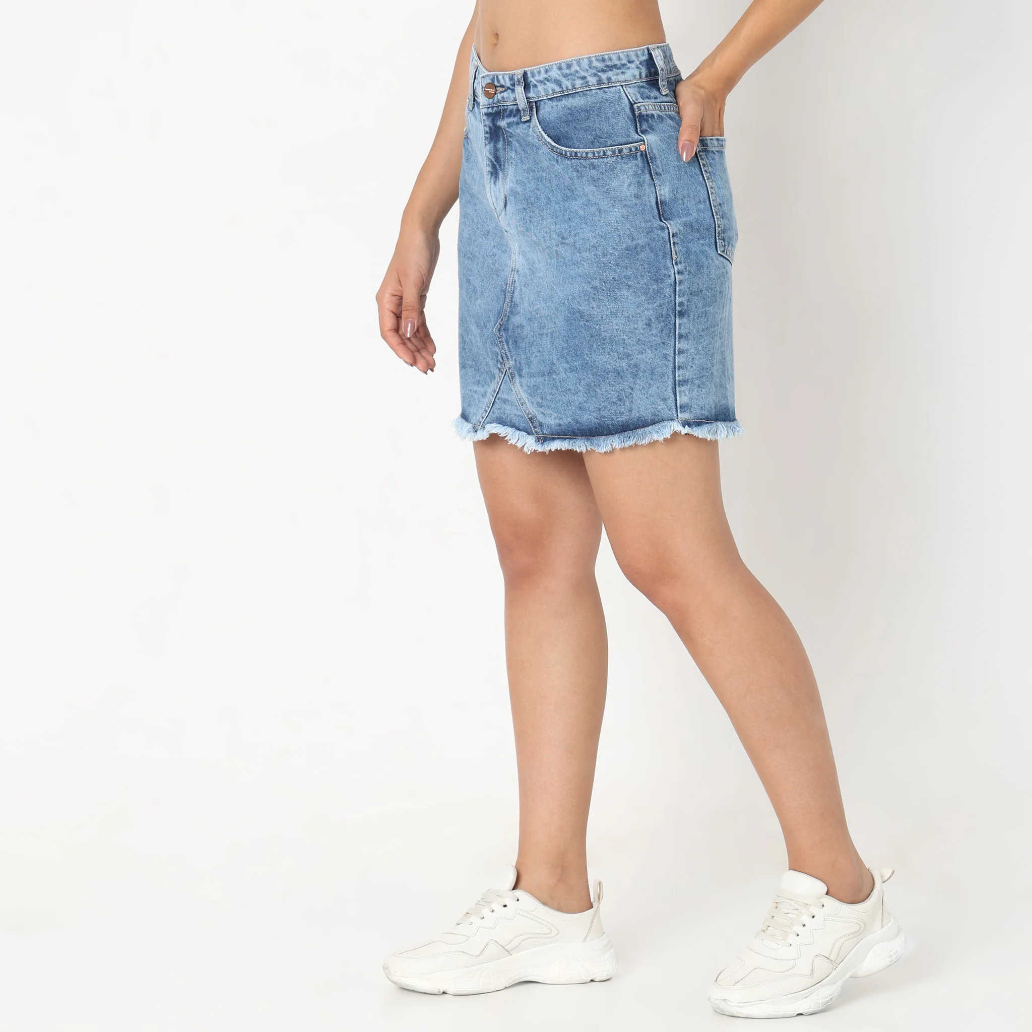 Regular Fit Solid Skirt - Image 5
