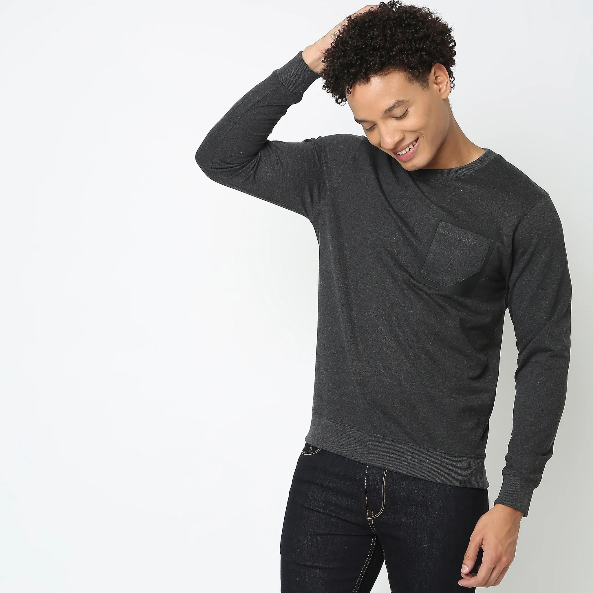 Knitted Solid Sweat Tee - Image 7