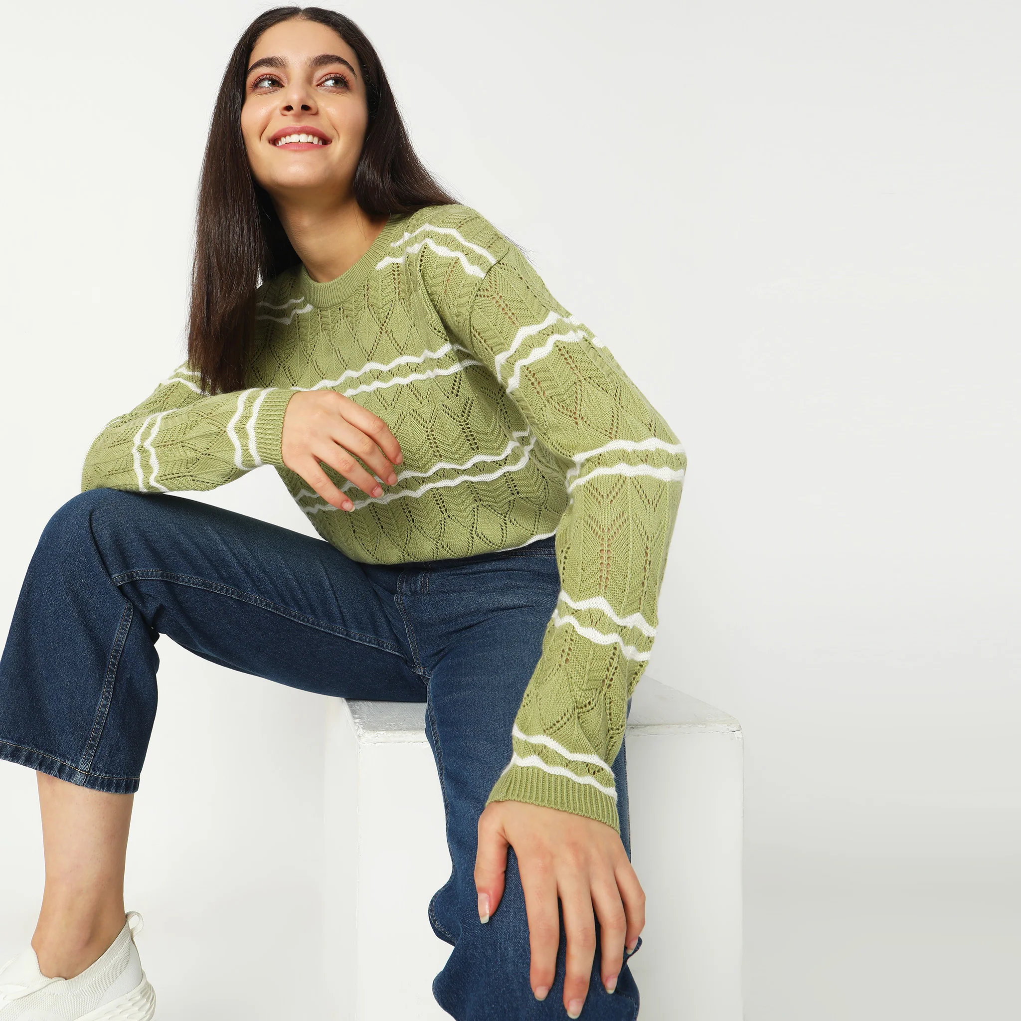 Regular Fit Solid Sweater - Image 10