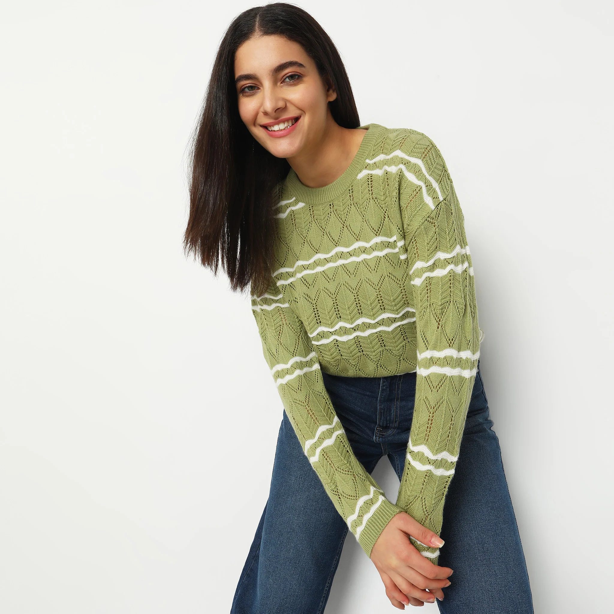 Regular Fit Solid Sweater - Image 7