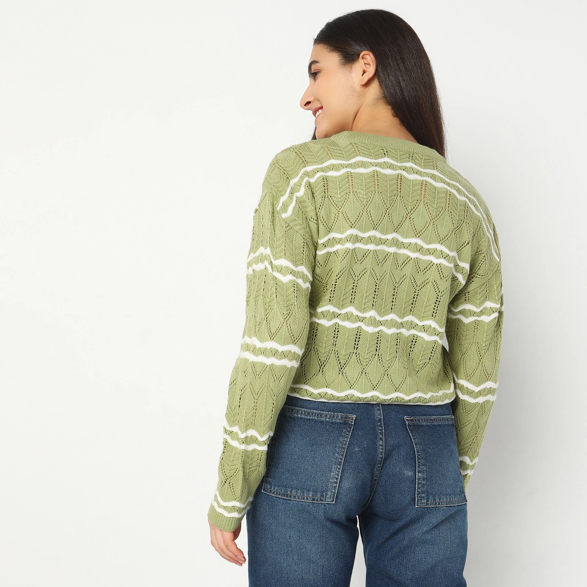 Regular Fit Solid Sweater - Image 8