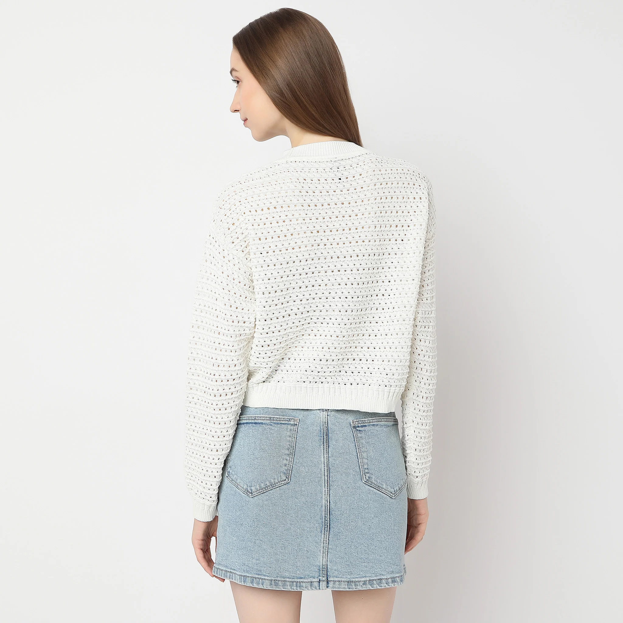 Regular Fit Solid Sweater - Image 3