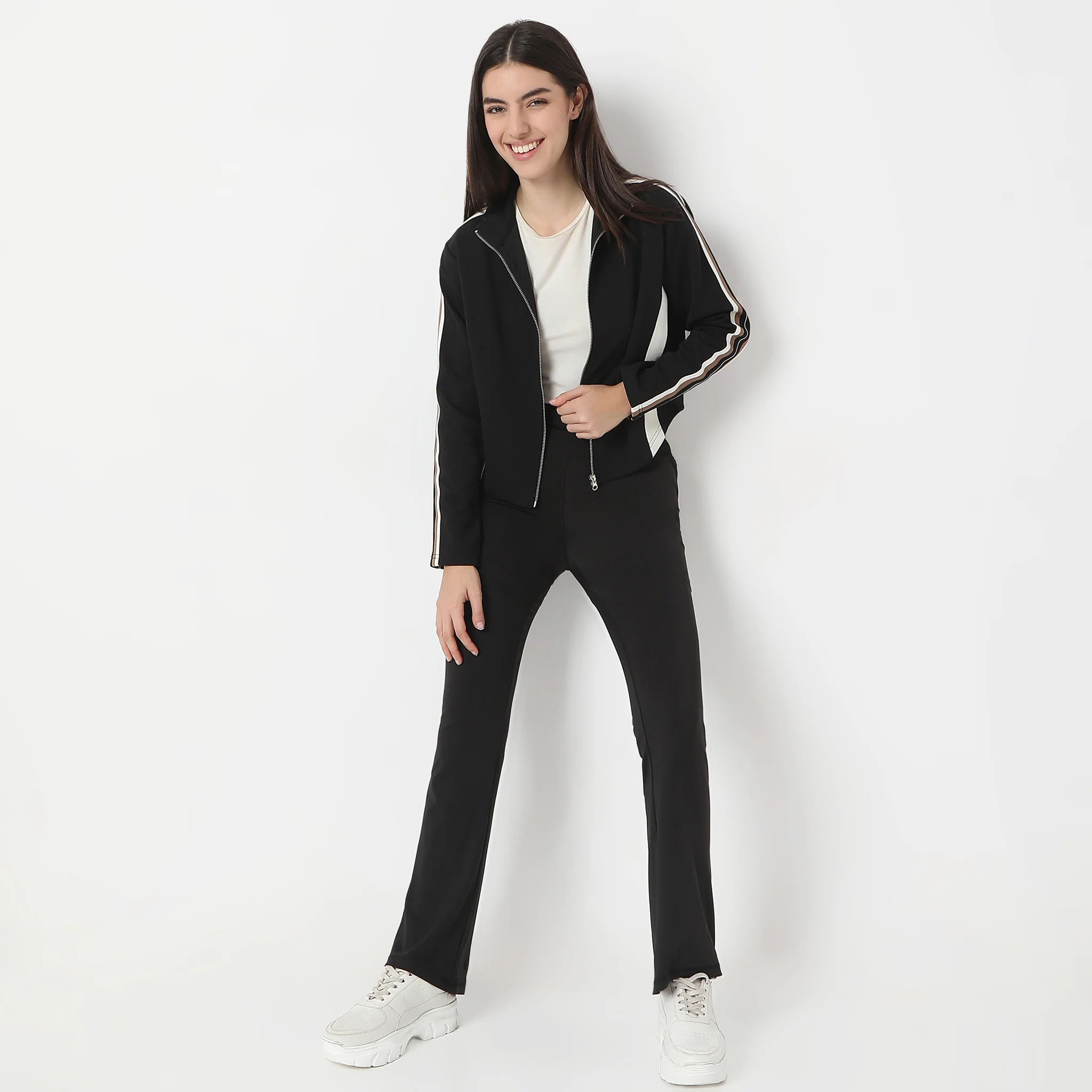 Mock Turtle Neck Full Sleeve Mock Neck With Zipper Detail Sweatshirt