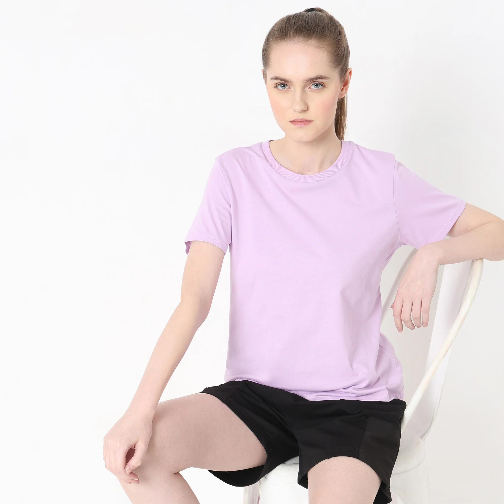Solid Round Neck T-Shirt - Image 11