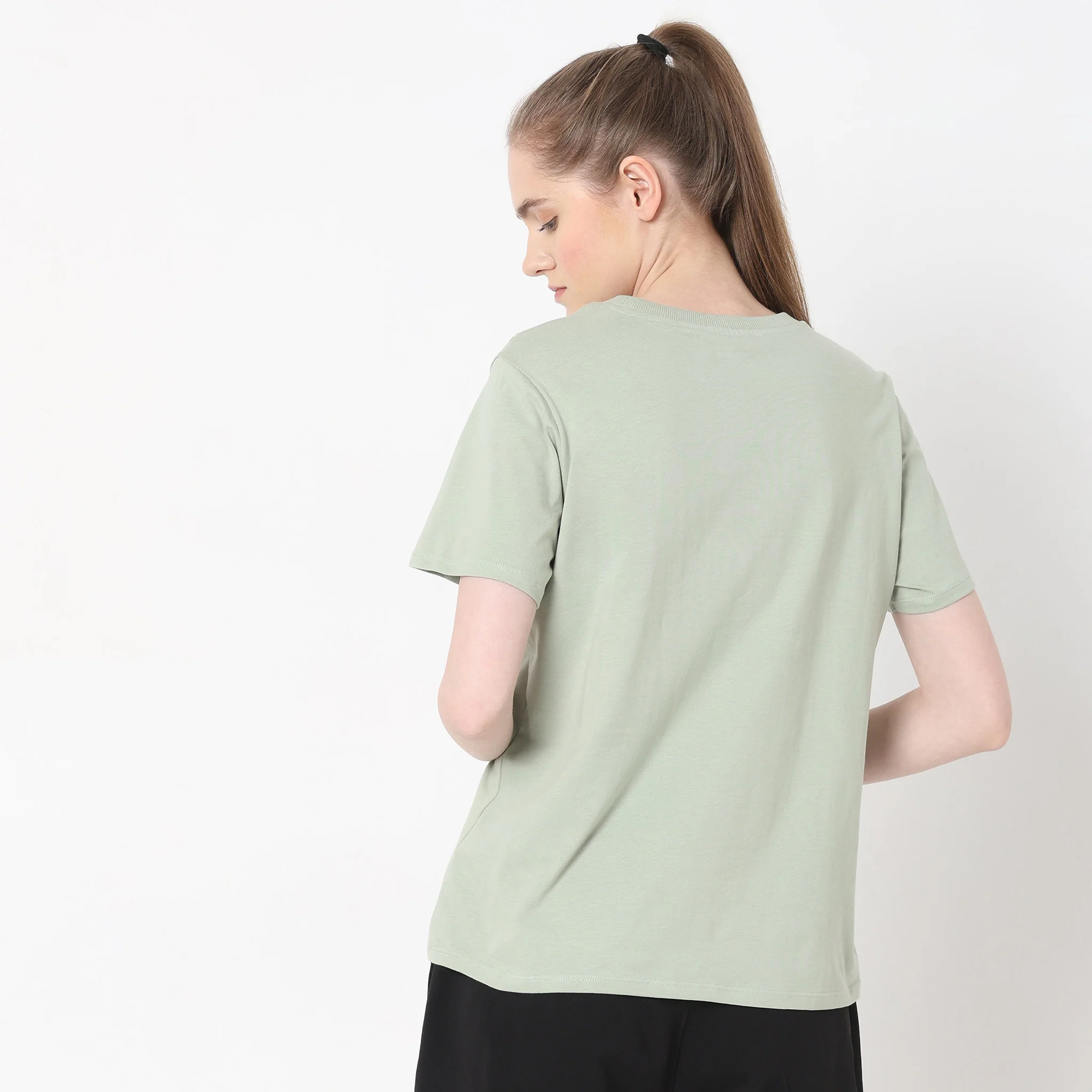 Solid Round Neck T-Shirt - Image 18