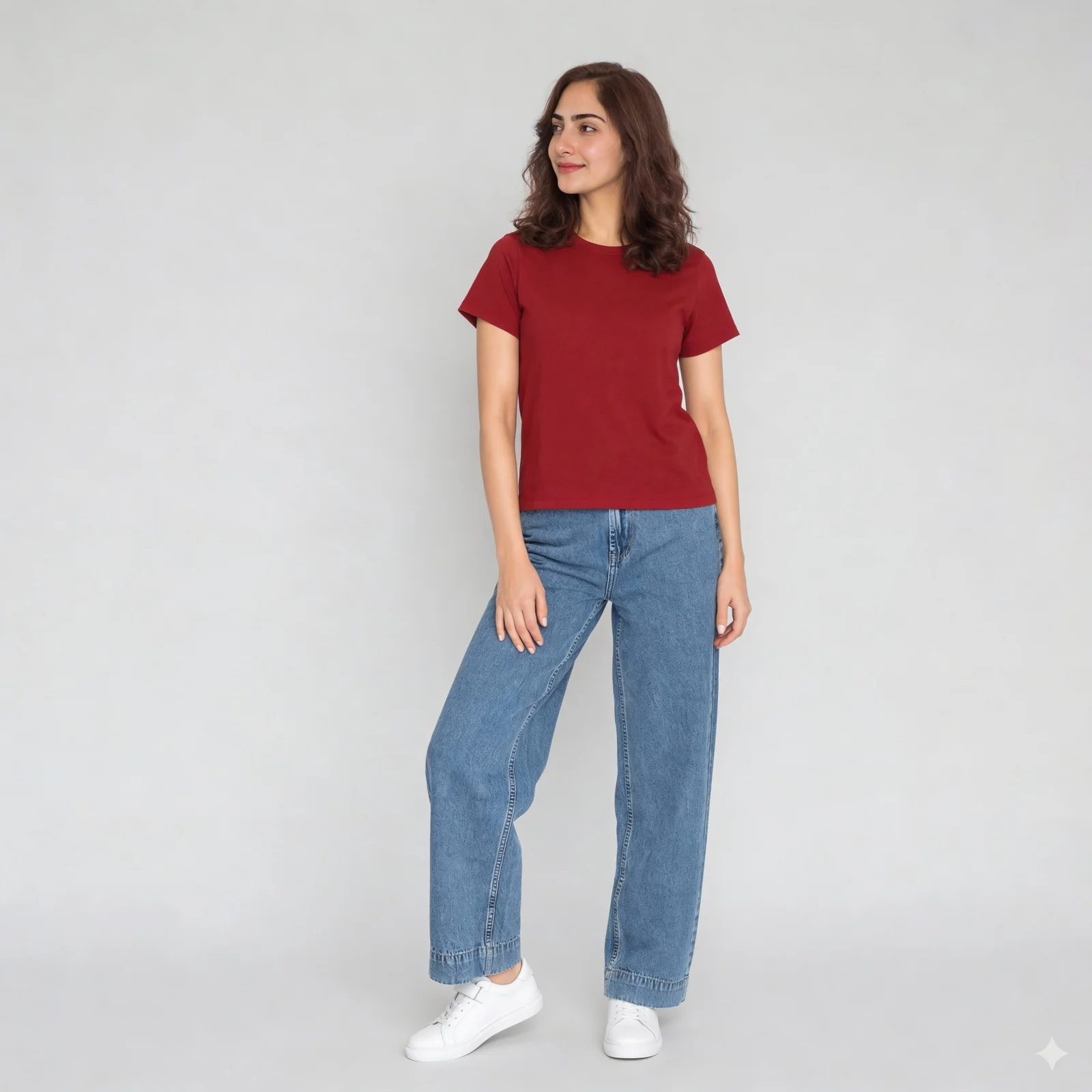 Solid Round Neck T-Shirt - Image 66