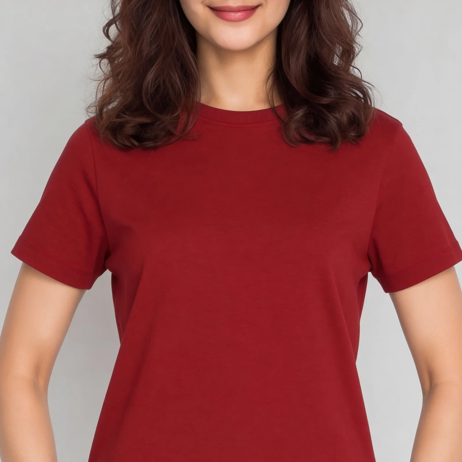 Solid Round Neck T-Shirt - Image 69