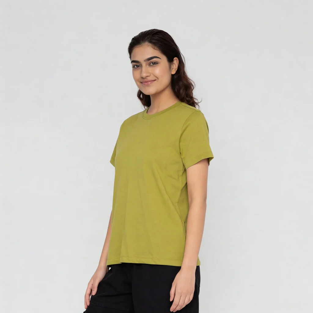 Solid Round Neck T-Shirt - Image 75