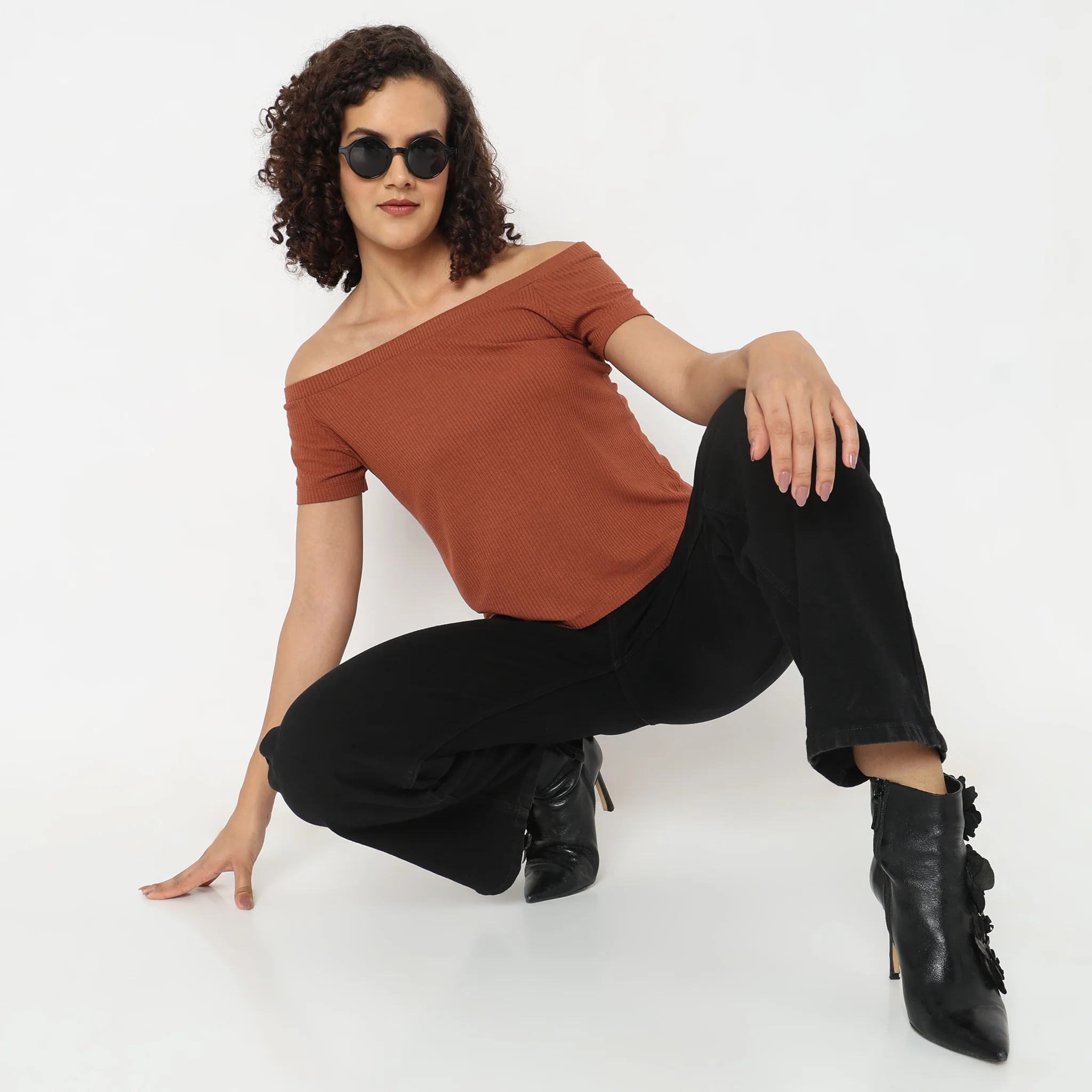 Knitted Solid T-Shirt