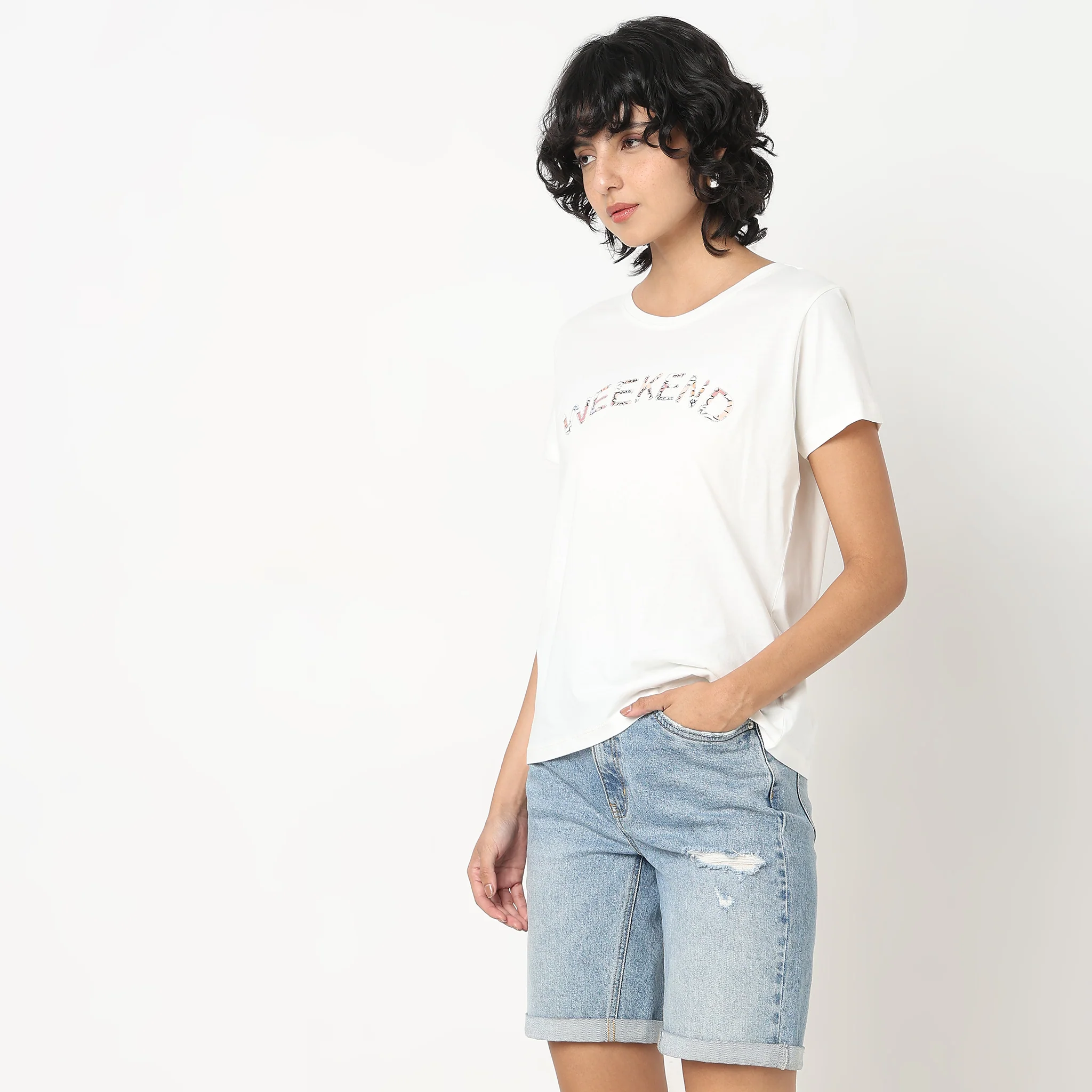 Knitted Solid Lounge T-Shirt - Image 5