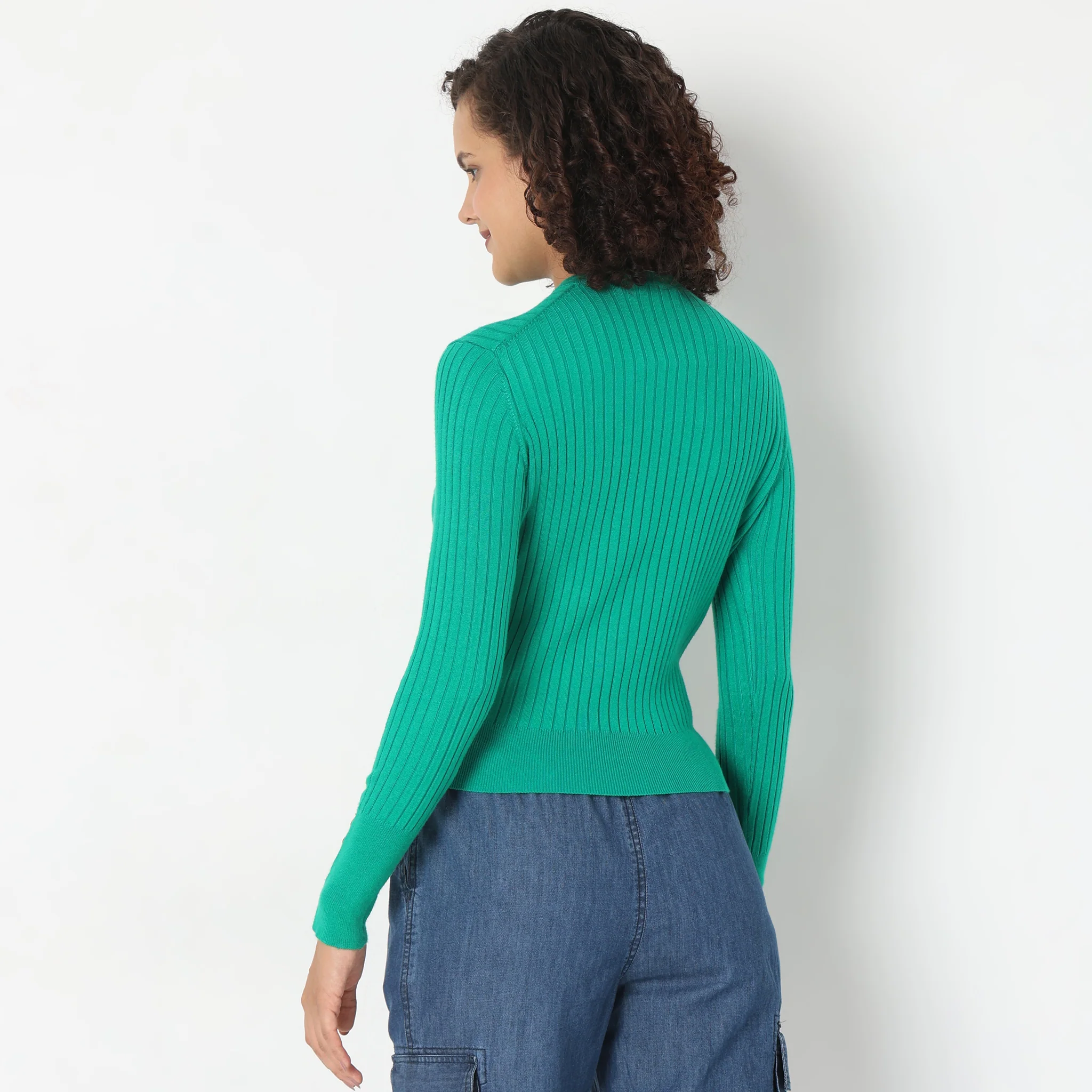 Knitted Solid T-Shirt - Image 3