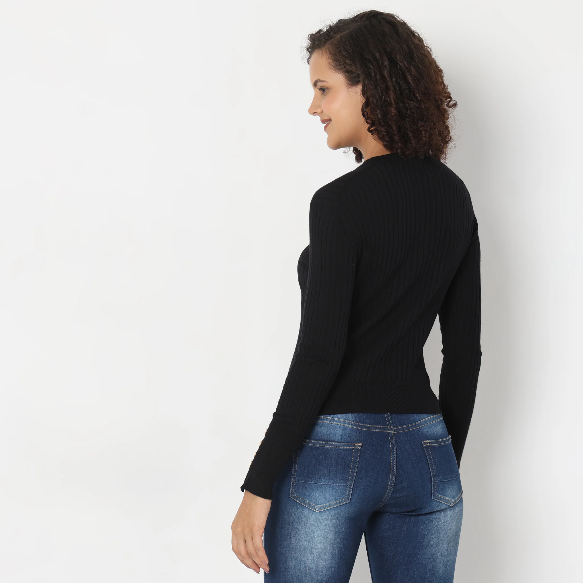 Knitted Solid T-Shirt - Image 8