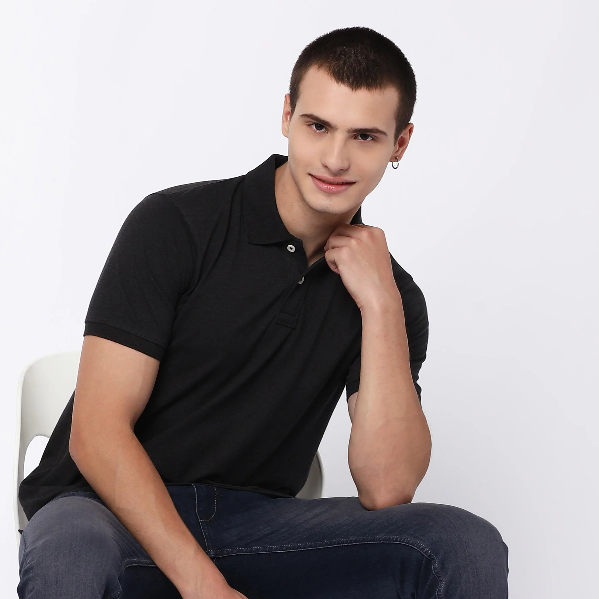 Double Dyed Polo™ T-Shirt With Anti-Curl Collar Pique Knit - Image 17