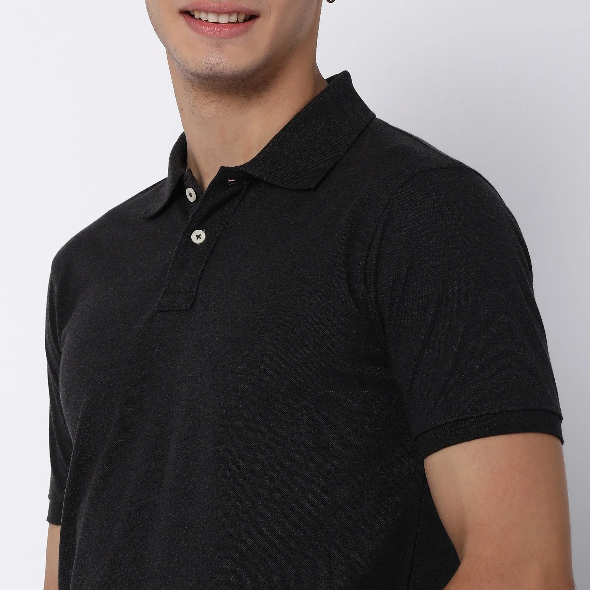 Double Dyed Polo™ T-Shirt With Anti-Curl Collar Pique Knit - Image 19