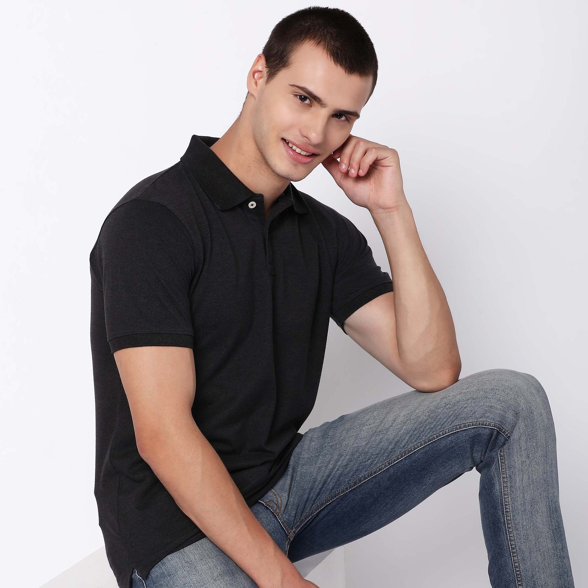 Double Dyed Polo™ T-Shirt With Anti-Curl Collar Pique Knit - Image 20