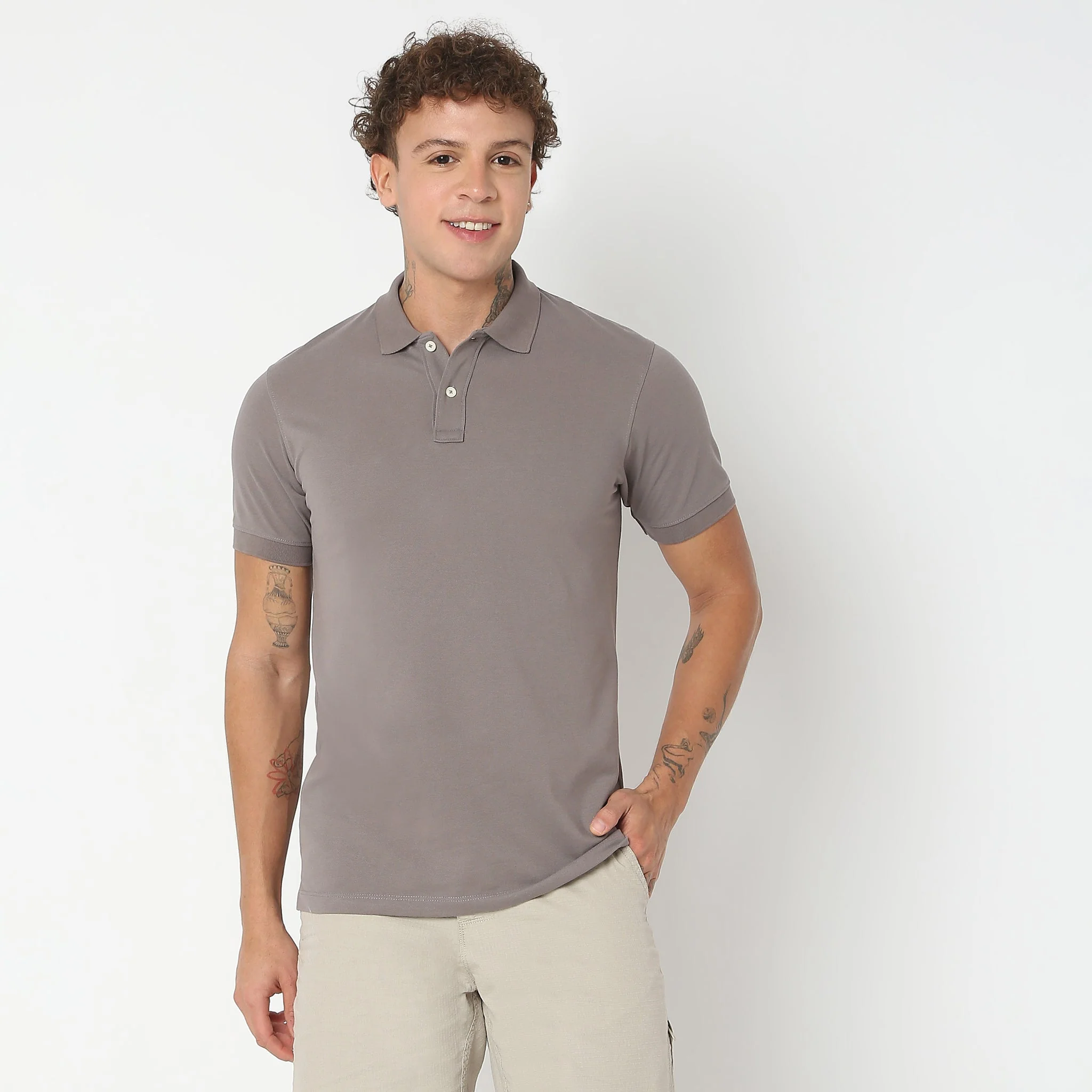 Double Dyed Polo™ T-Shirt With Anti-Curl Collar Pique Knit - Image 27