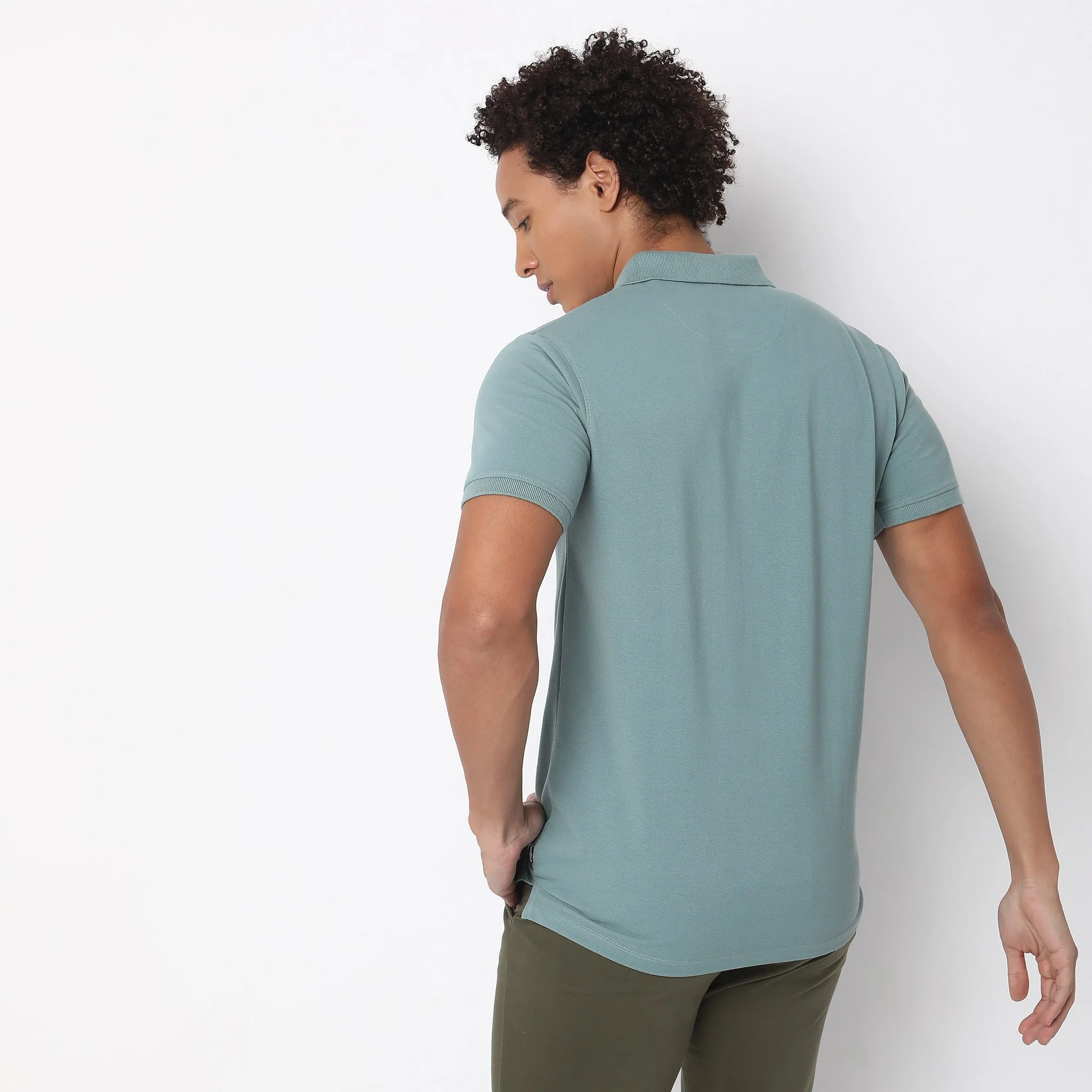 Double Dyed Polo™ T-Shirt With Anti-Curl Collar Pique Knit - Image 3