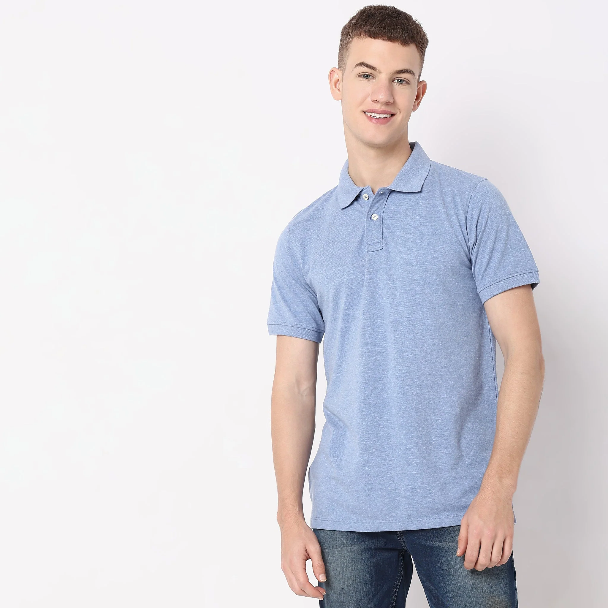 Double Dyed Polo™ T-Shirt With Anti-Curl Collar Pique Knit - Image 32