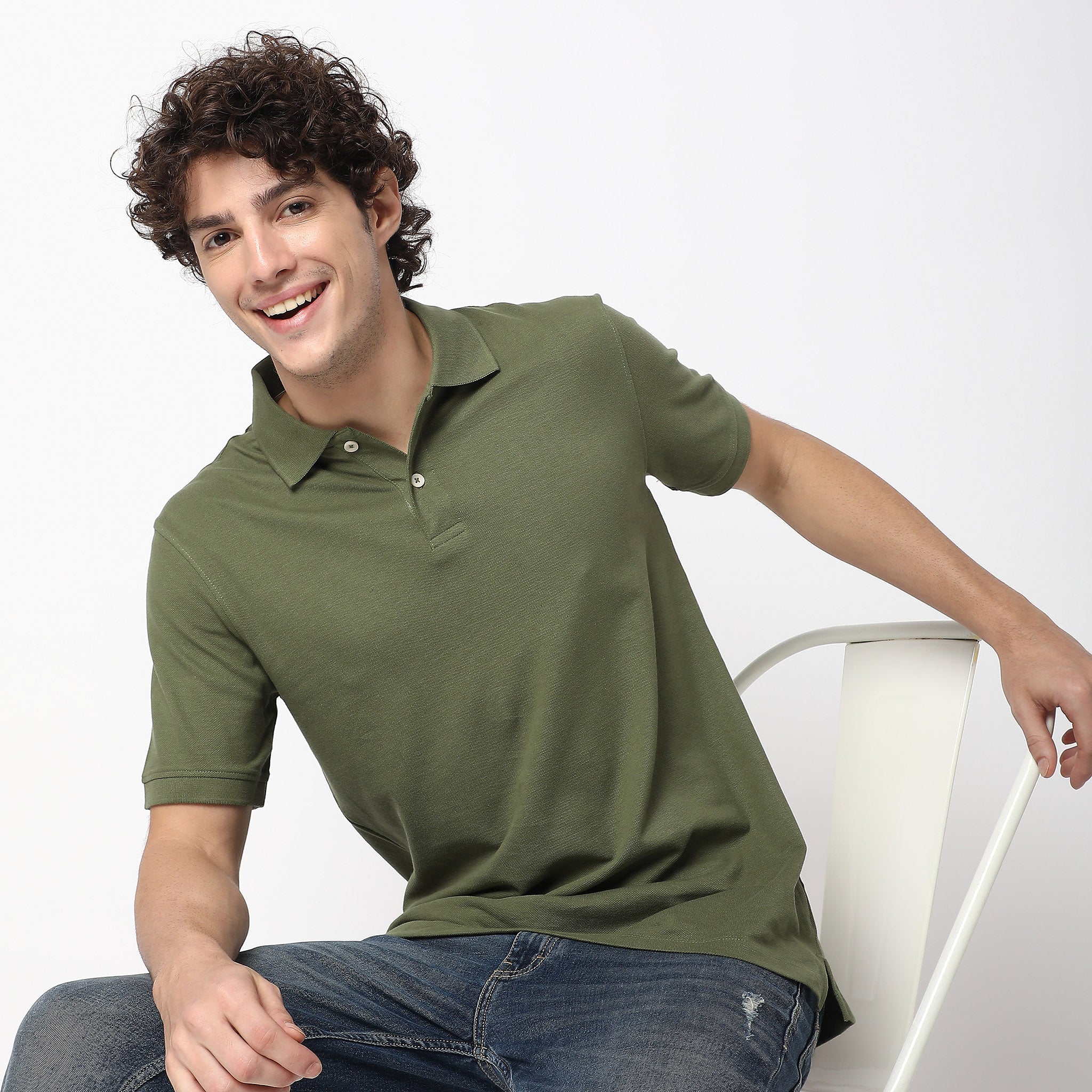 Double Dyed Polo™ T-Shirt With Anti-Curl Collar Pique Knit - Image 36