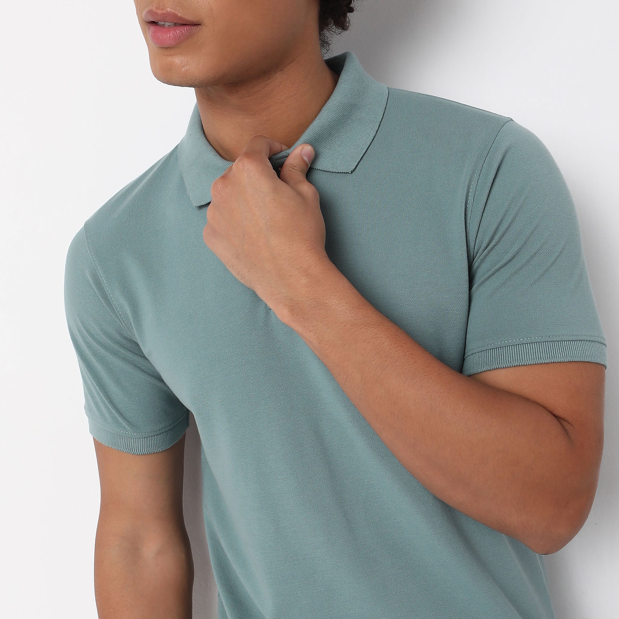 Double Dyed Polo™ T-Shirt With Anti-Curl Collar Pique Knit - Image 4