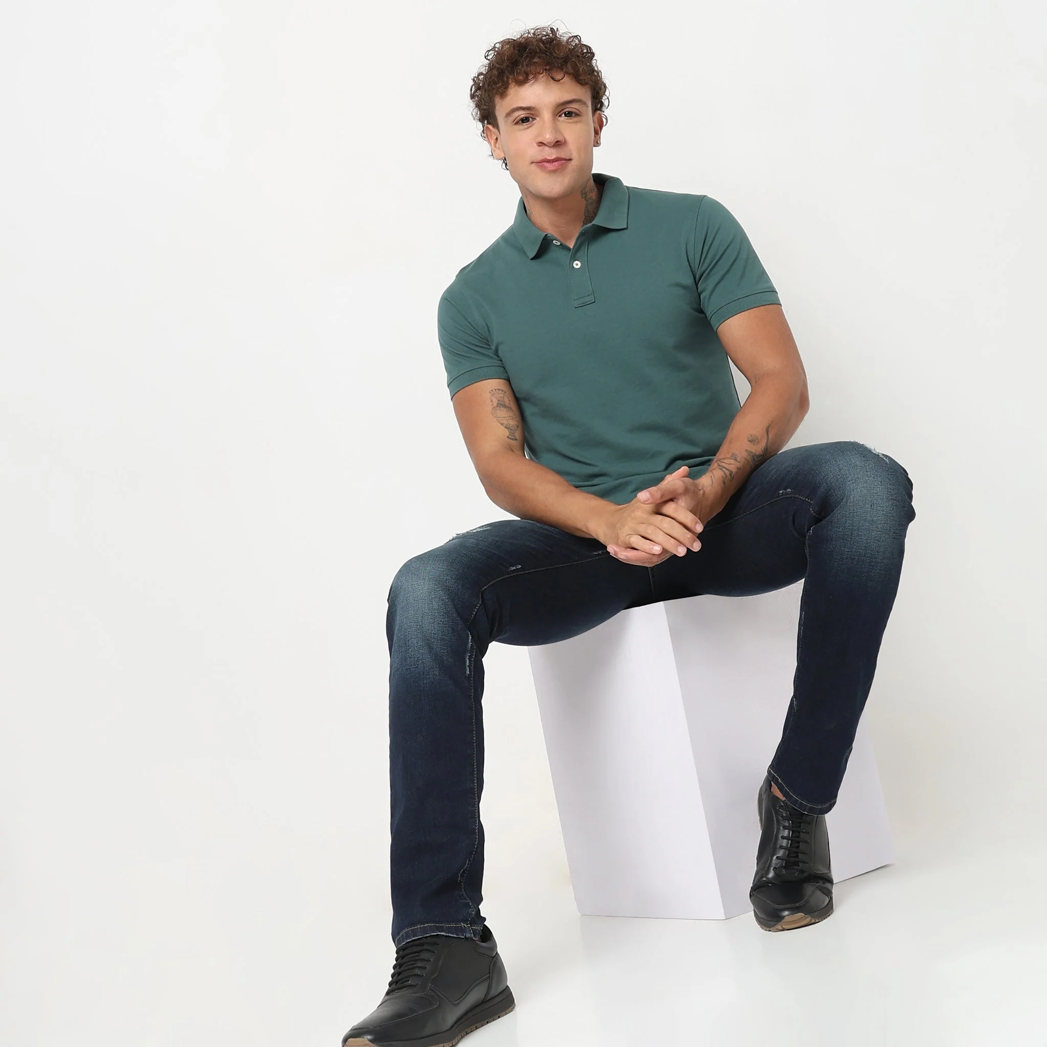 Double Dyed Polo™ T-Shirt With Anti-Curl Collar Pique Knit - Image 41