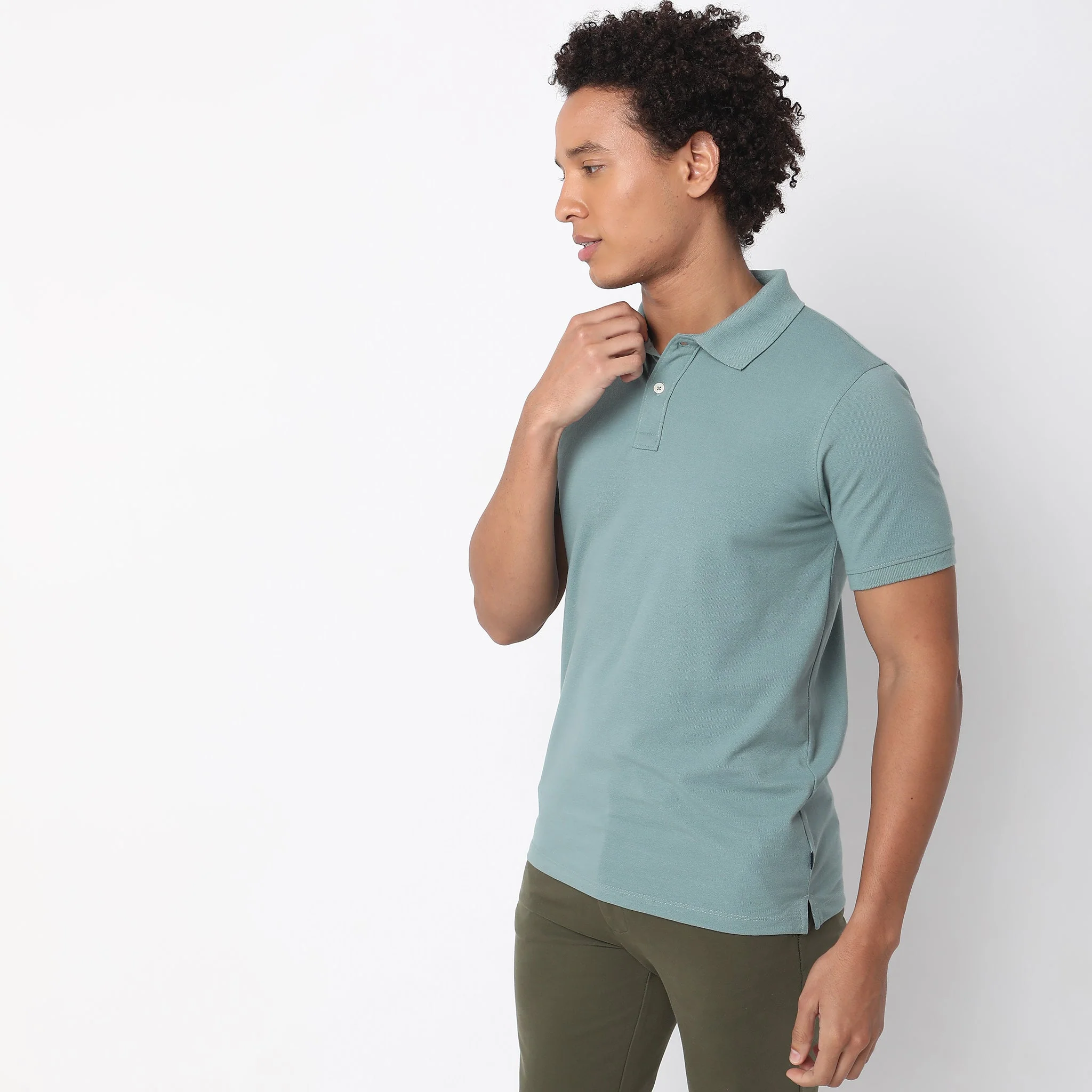 Double Dyed Polo™ T-Shirt With Anti-Curl Collar Pique Knit - Image 5