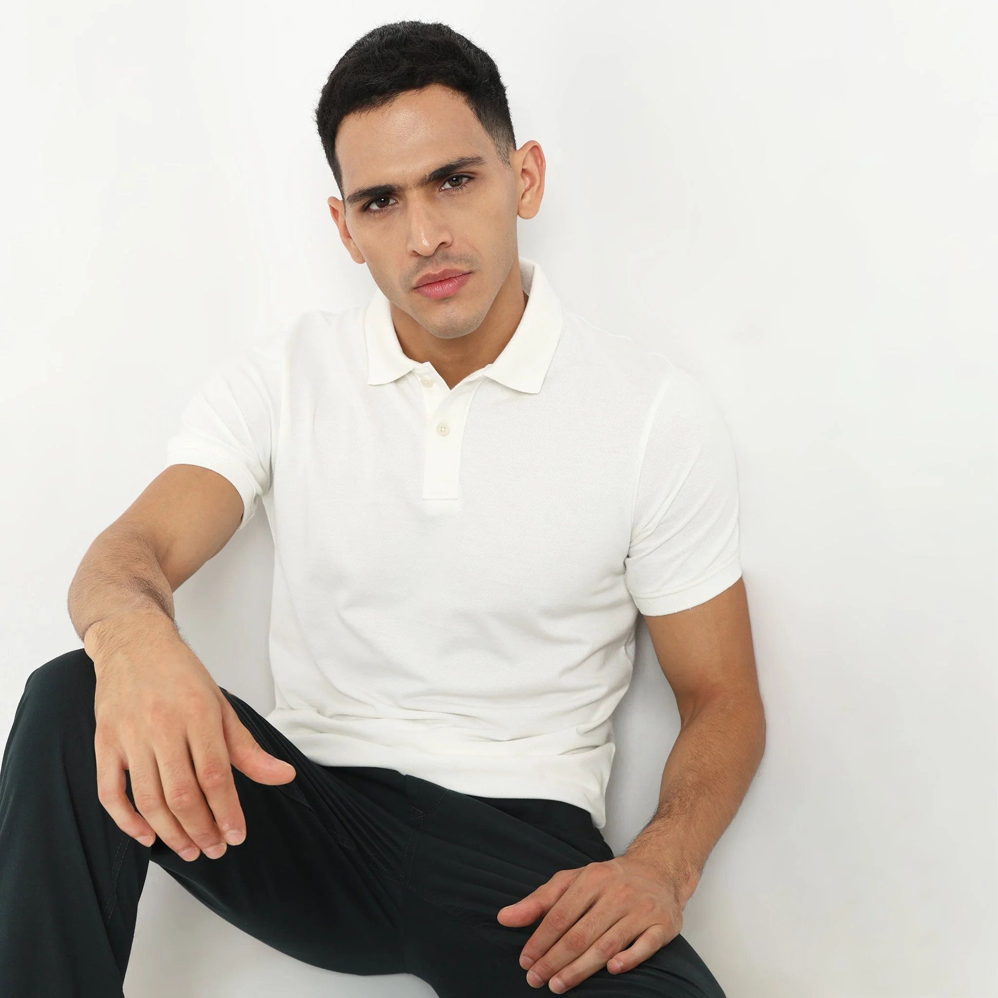 Double Dyed Polo™ T-Shirt With Anti-Curl Collar Pique Knit - Image 57