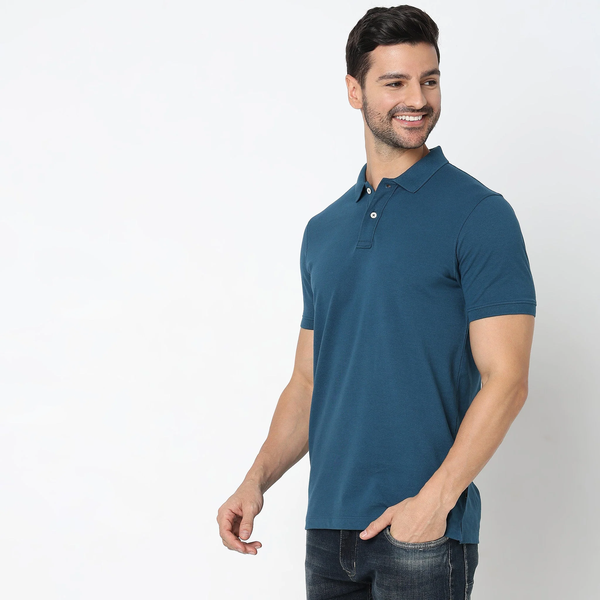 Double Dyed Polo™ T-Shirt With Anti-Curl Collar Pique Knit - Image 75