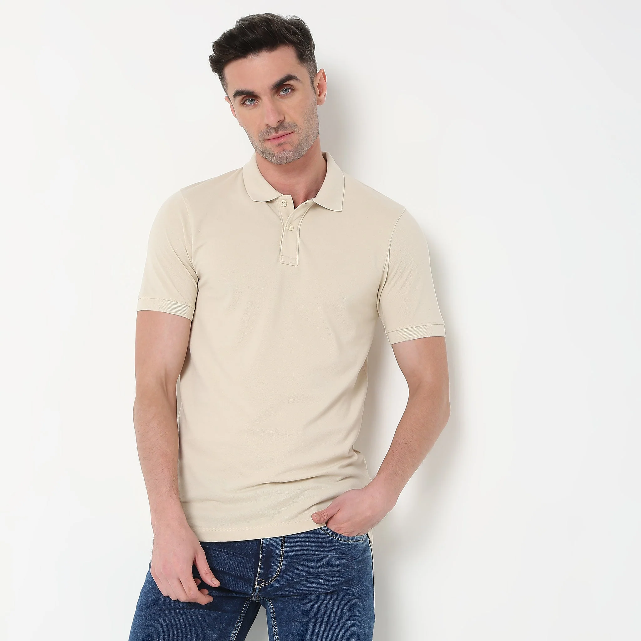 Double Dyed Polo™ T-Shirt With Anti-Curl Collar Pique Knit - Image 77