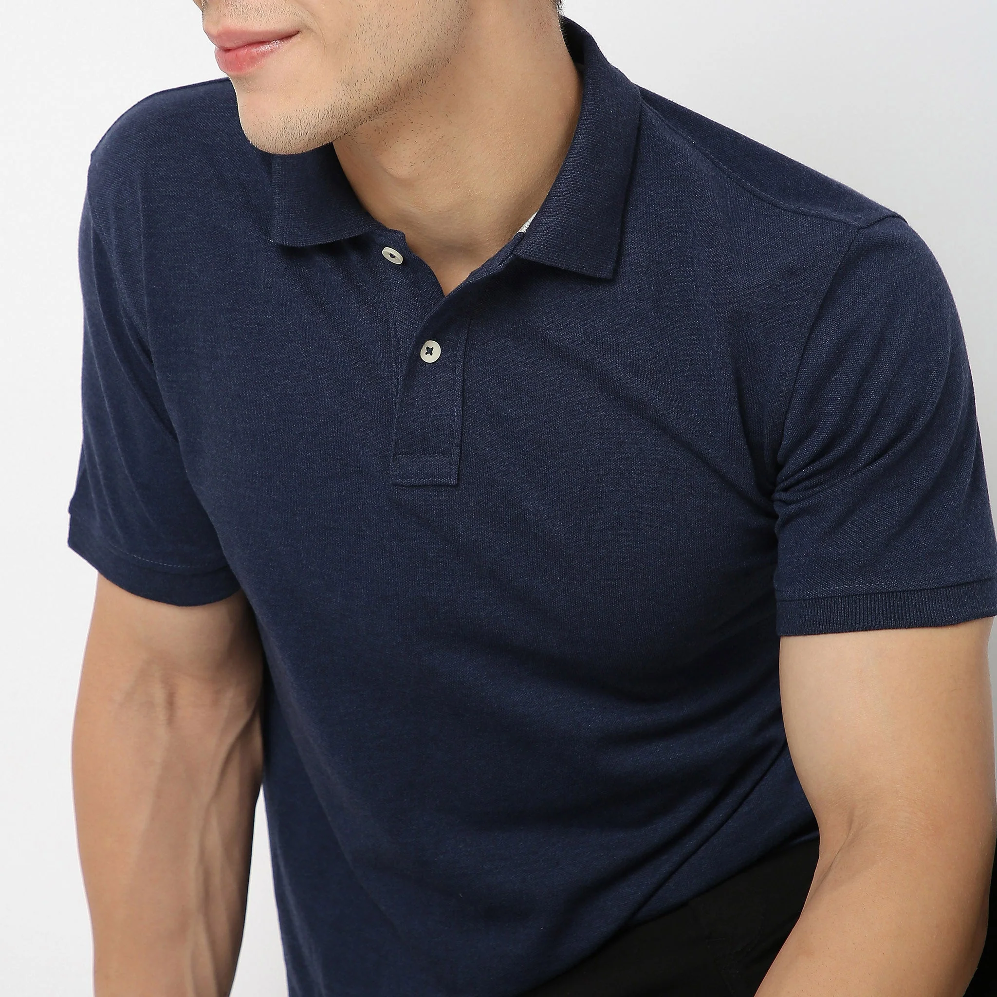 Double Dyed Polo™ T-Shirt With Anti-Curl Collar Pique Knit - Image 9