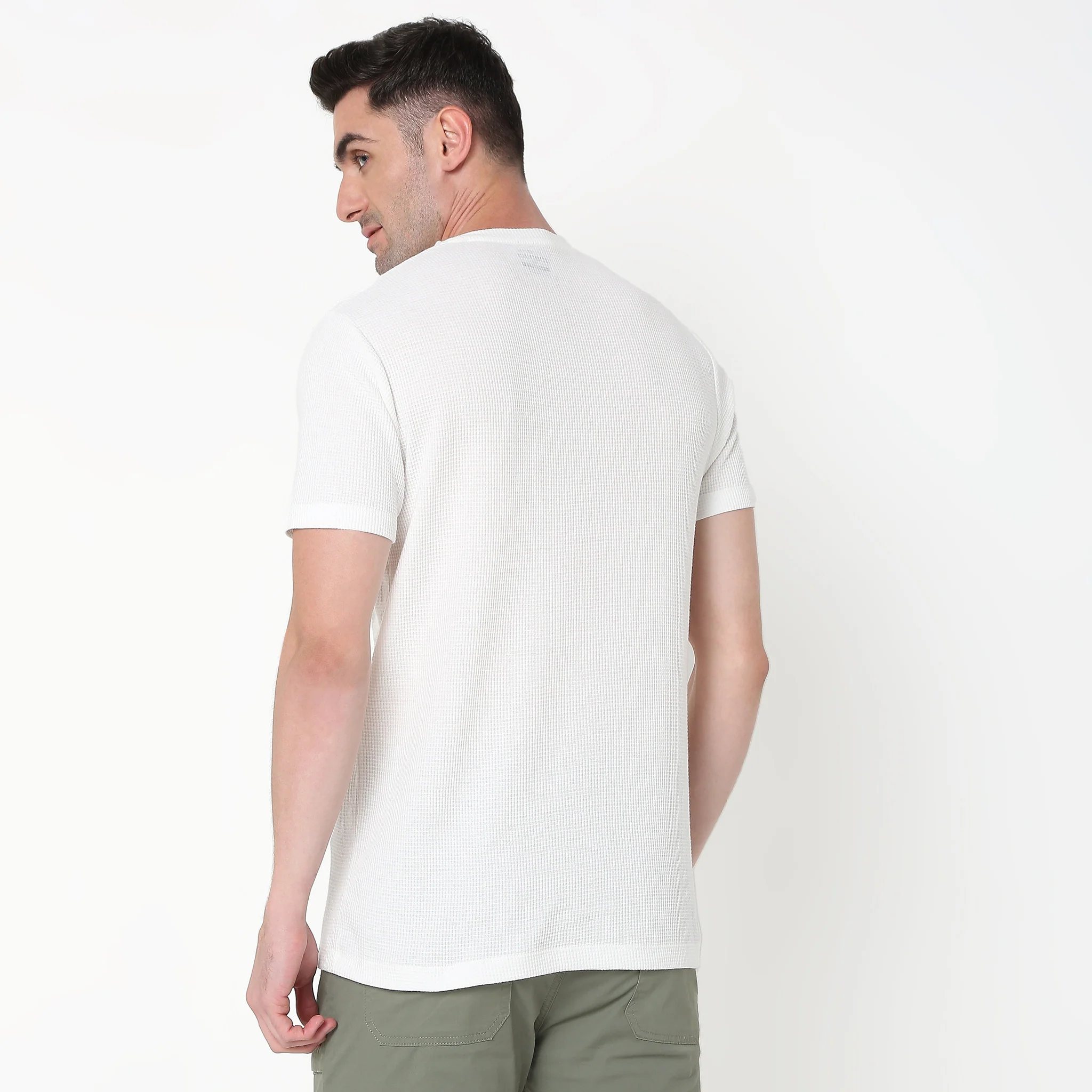 Lumberjack™ Henley in Micro Waffle Structured Fabric - Warm Feeling for Comfort Regular Solid Sweat Tee - Image 19