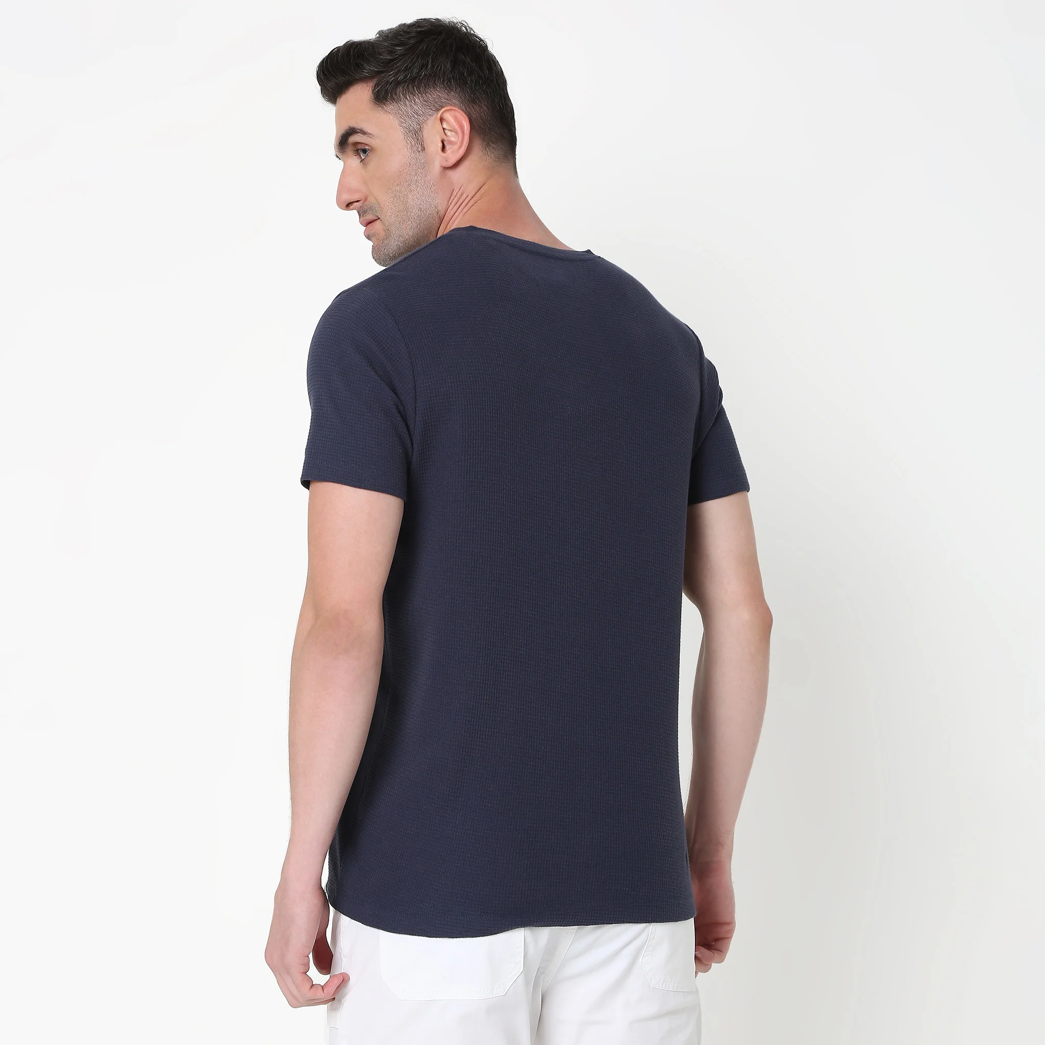 Lumberjack™ Henley in Micro Waffle Structured Fabric - Warm Feeling for Comfort Regular Solid Sweat Tee - Image 24