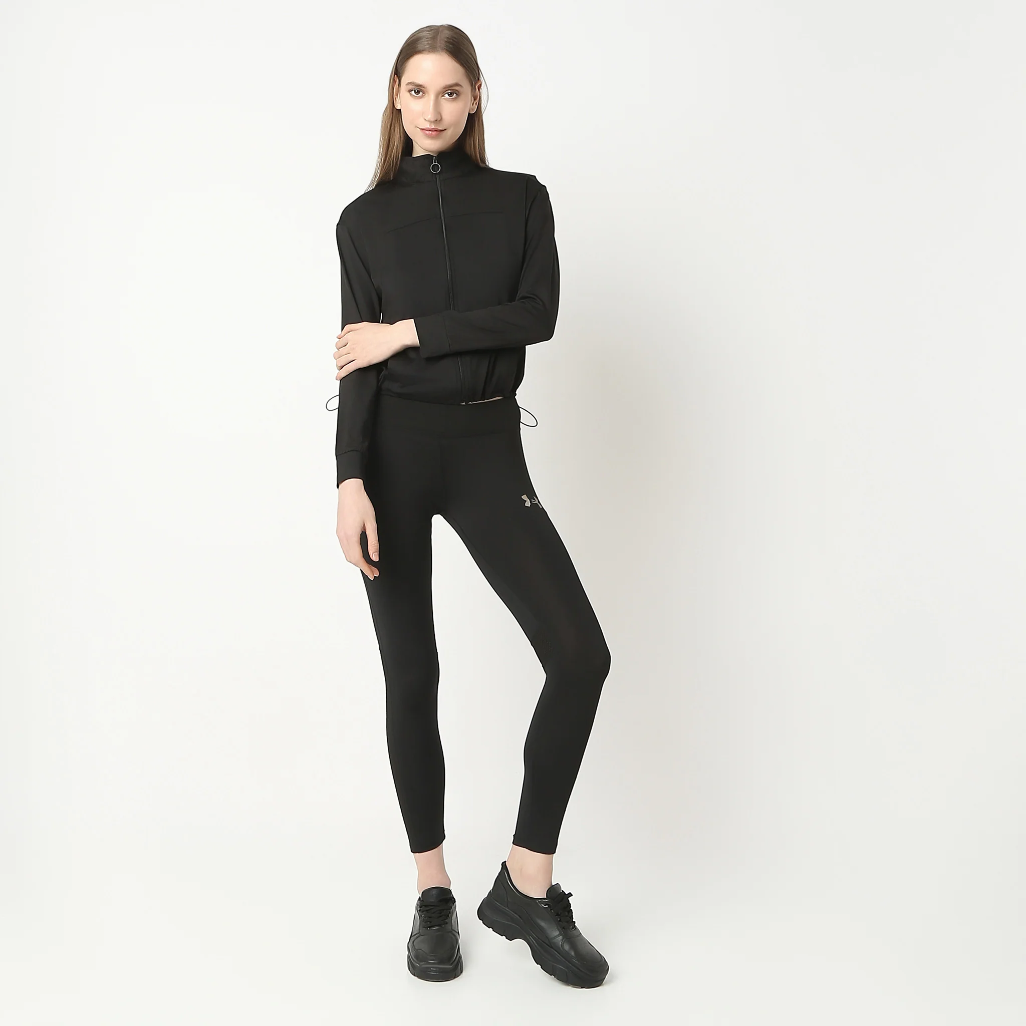 Mock Turtle Neck Cool It Tees With Full Sleeve Zipper Opening T-Shirt - Image 2