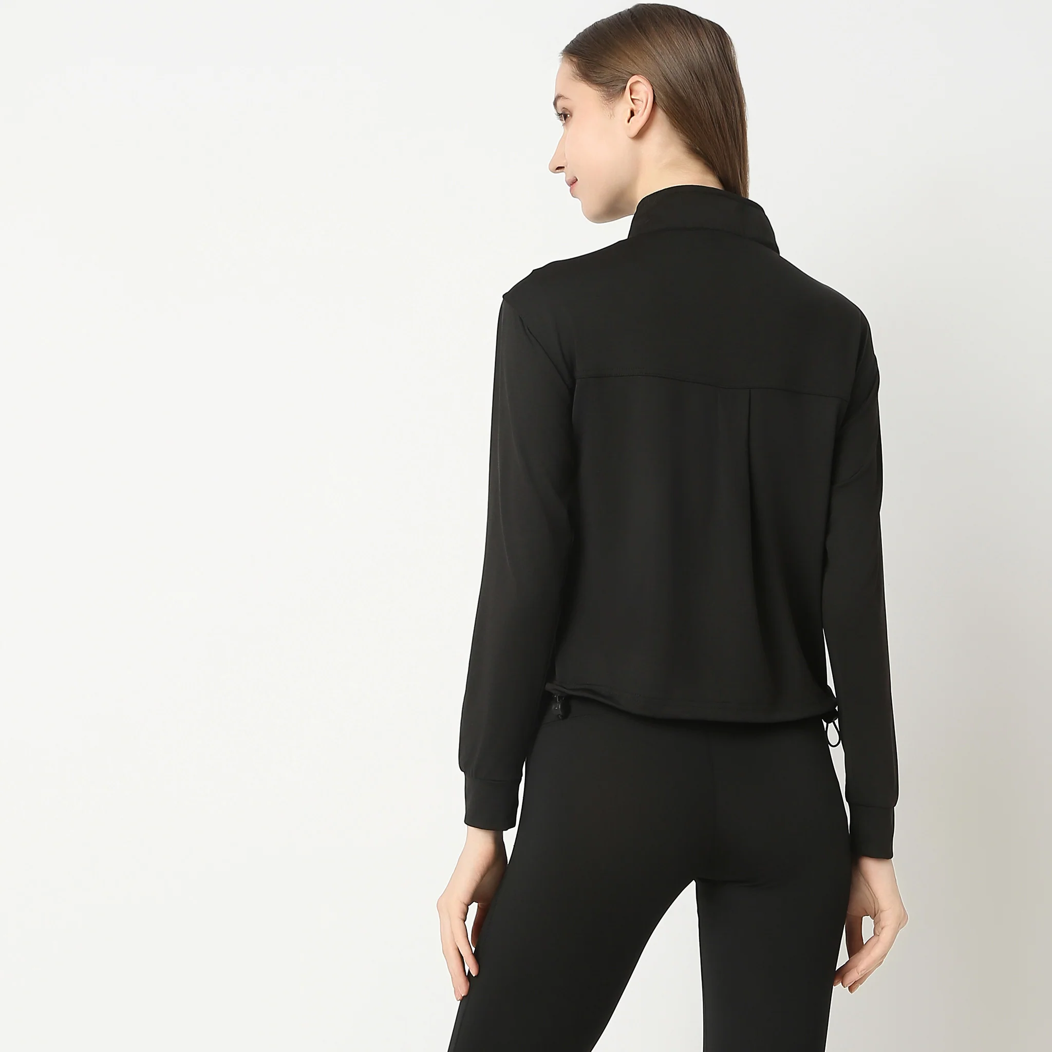 Mock Turtle Neck Cool It Tees With Full Sleeve Zipper Opening T-Shirt - Image 3