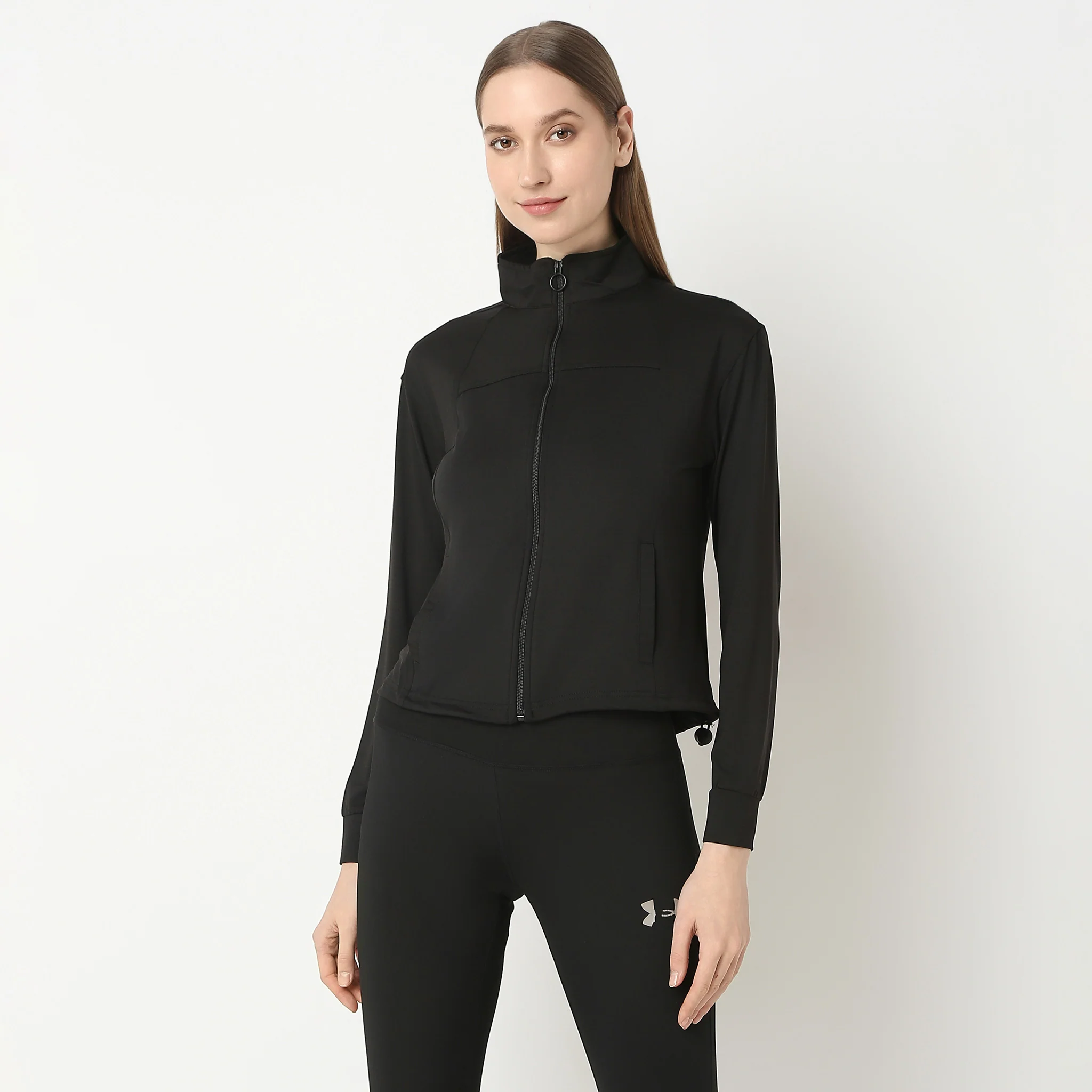 Mock Turtle Neck Cool It Tees With Full Sleeve Zipper Opening T-Shirt - Image 4