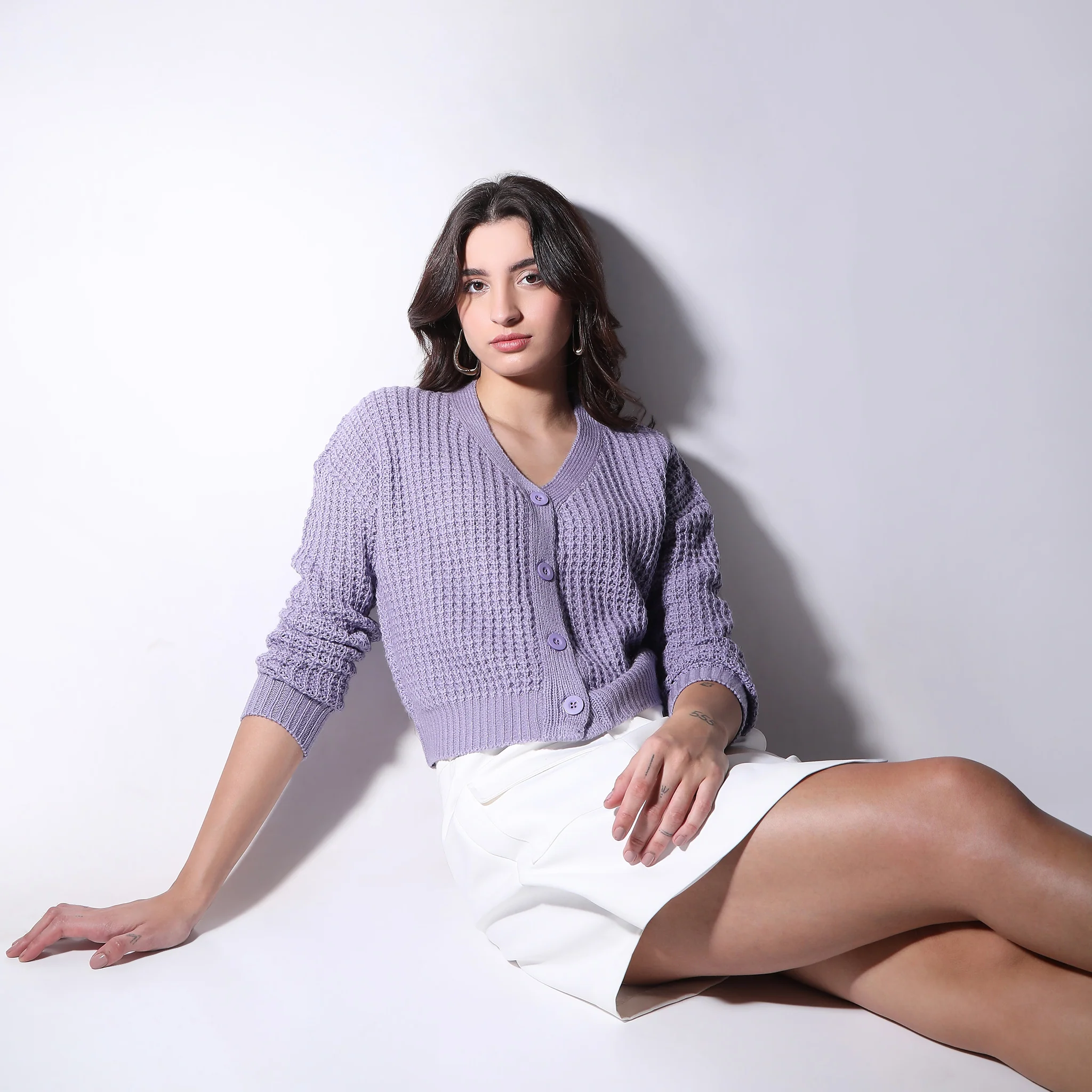 Full Sleeve V-Neck Knit Cardigan