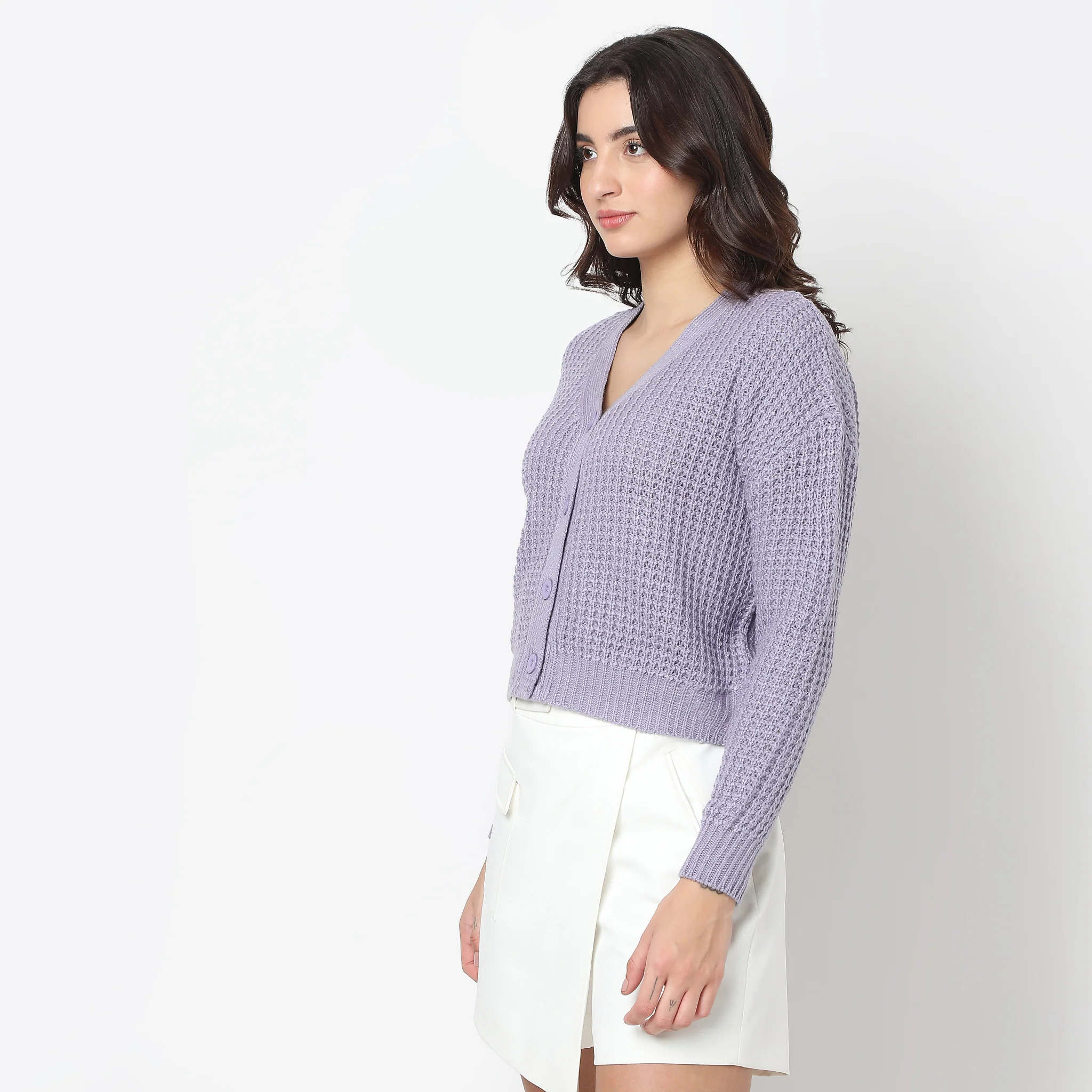 Full Sleeve V-Neck Knit Cardigan - Image 5