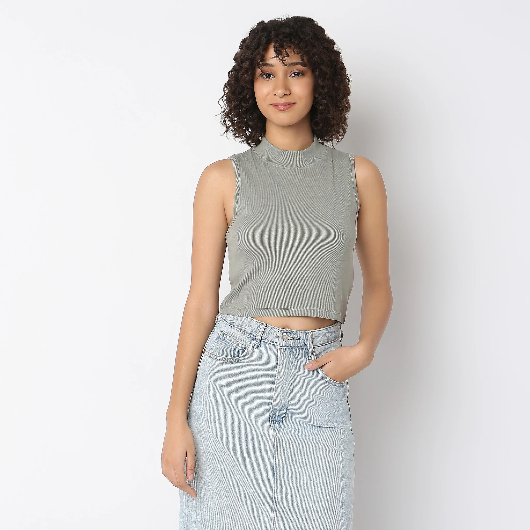 Betty Mock Neck Tank Top - Image 7