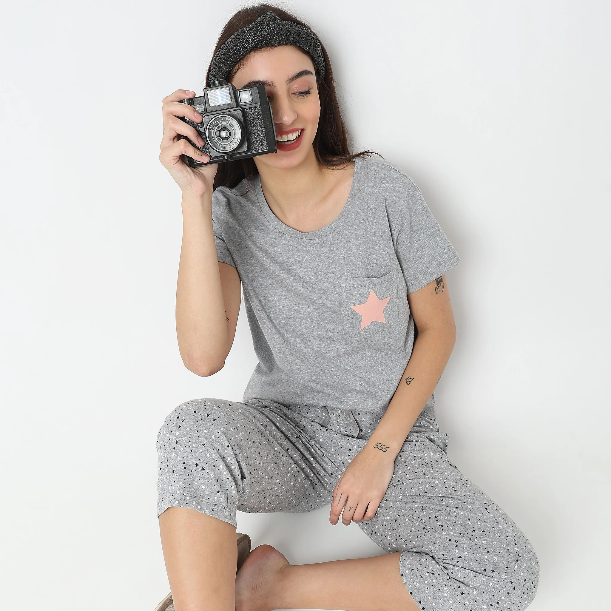 Knitted Solid Lounge Top