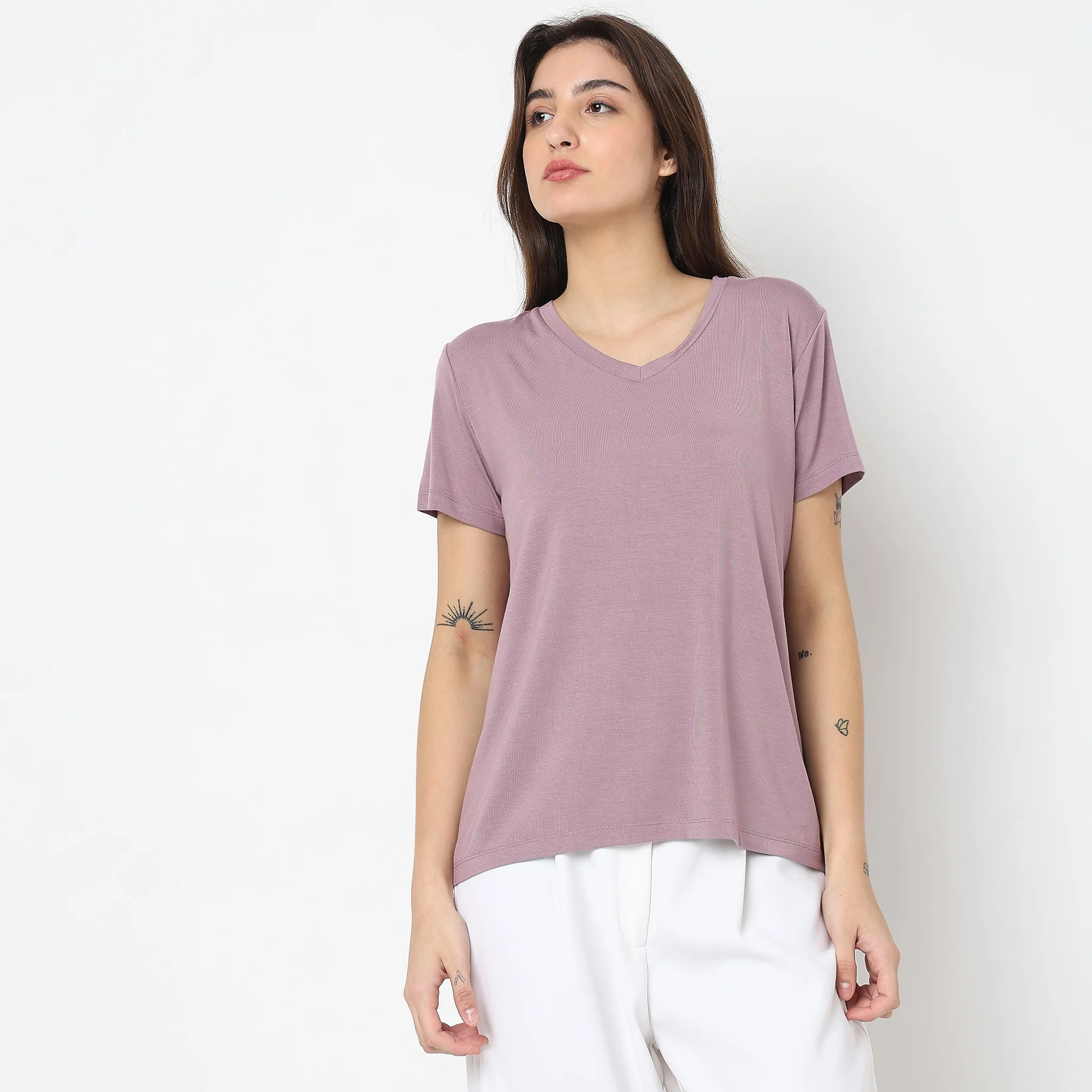 Knitted Solid Lounge Top - Image 2