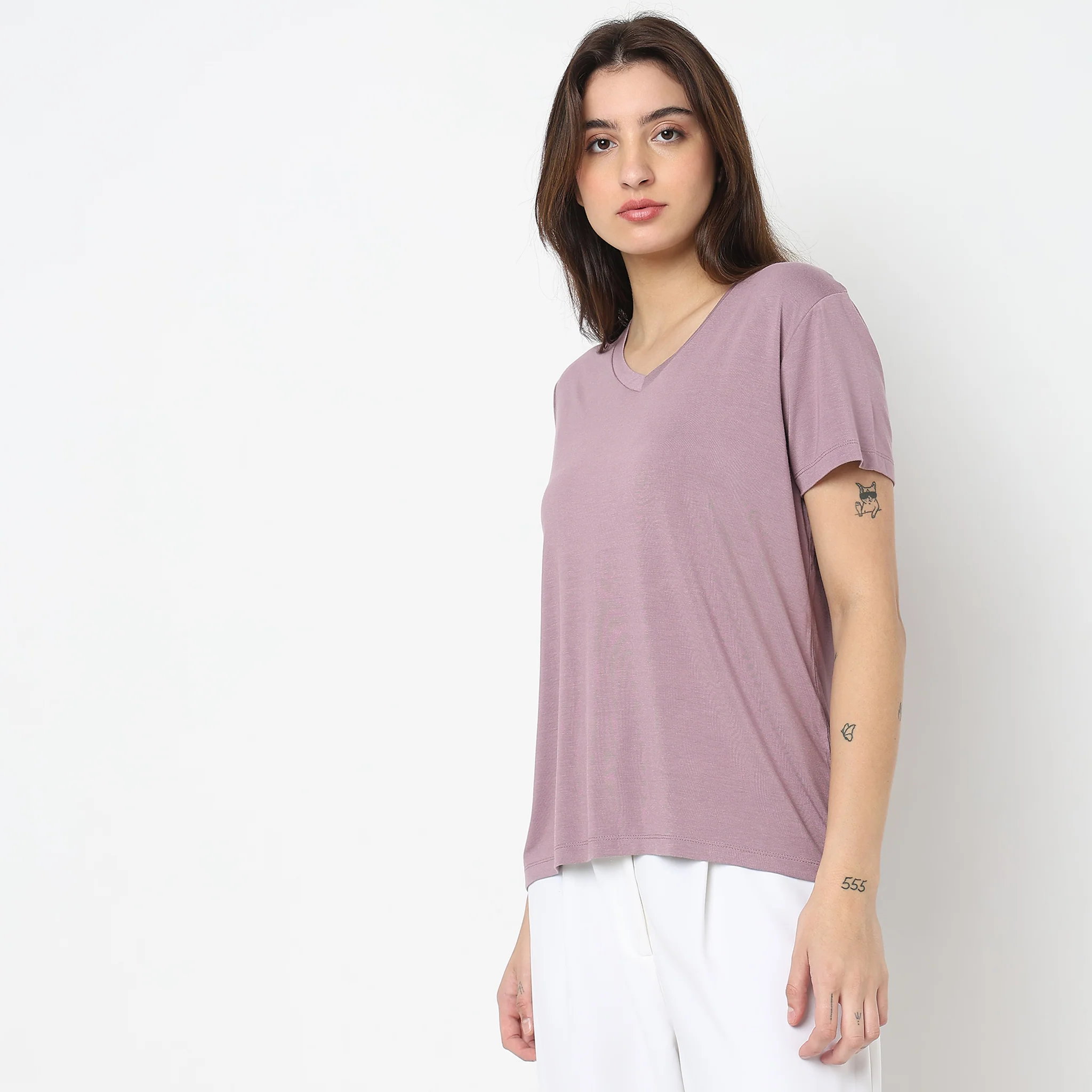Knitted Solid Lounge Top - Image 5