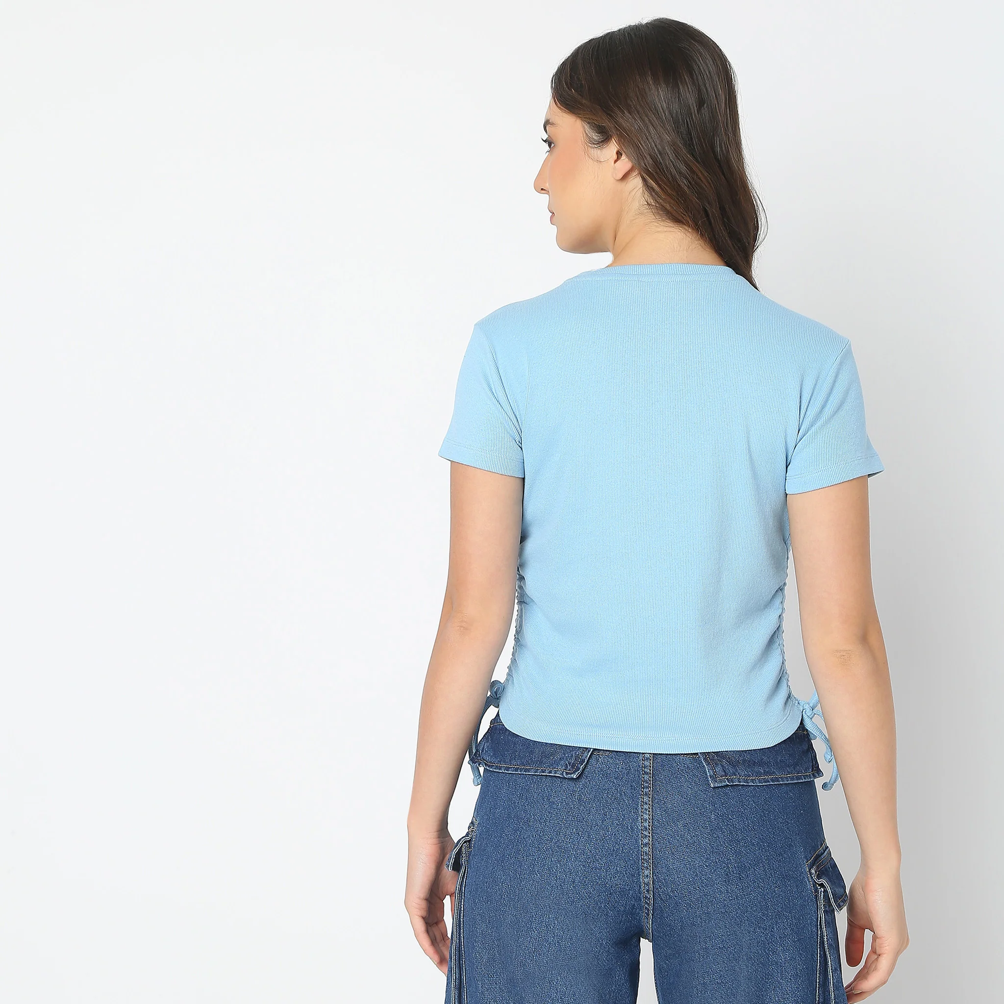 Regular Fit Solid Crop Top - Image 13