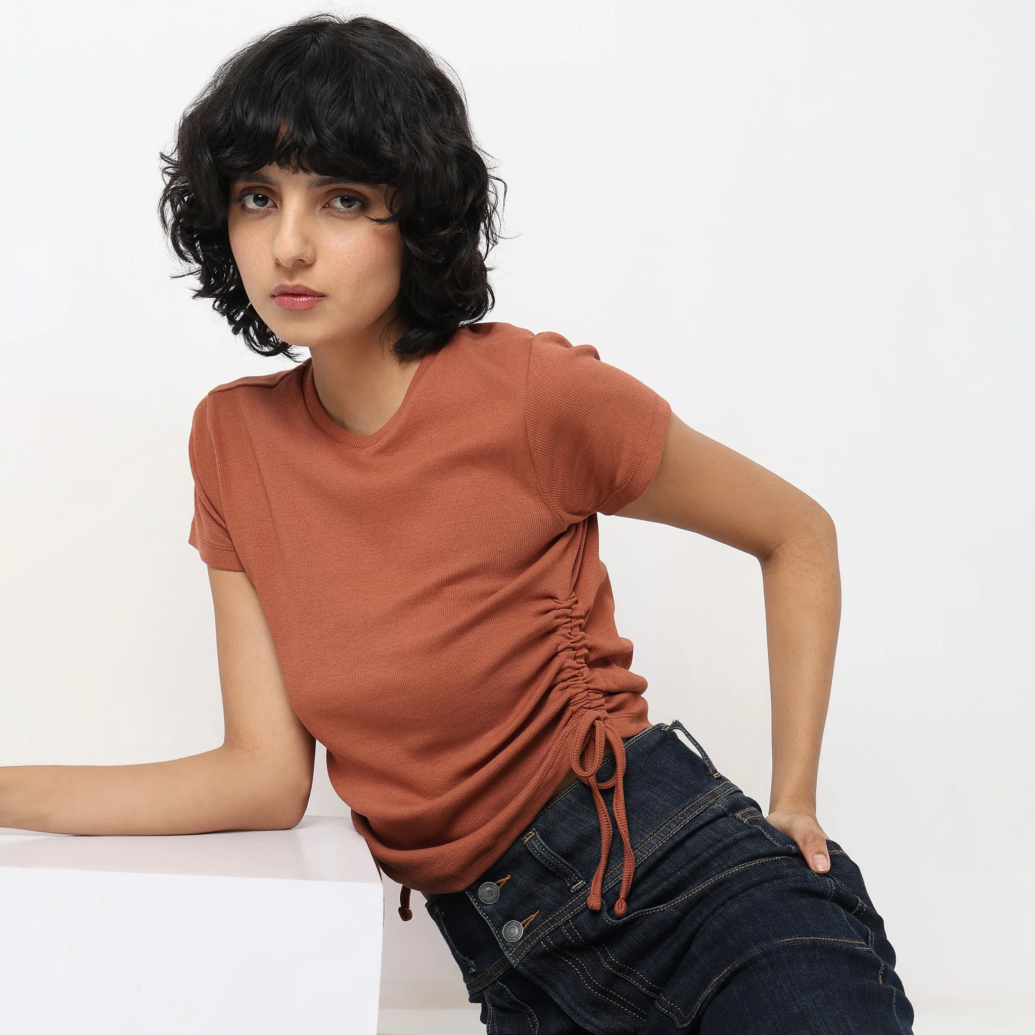 Regular Fit Solid Crop Top - Image 2