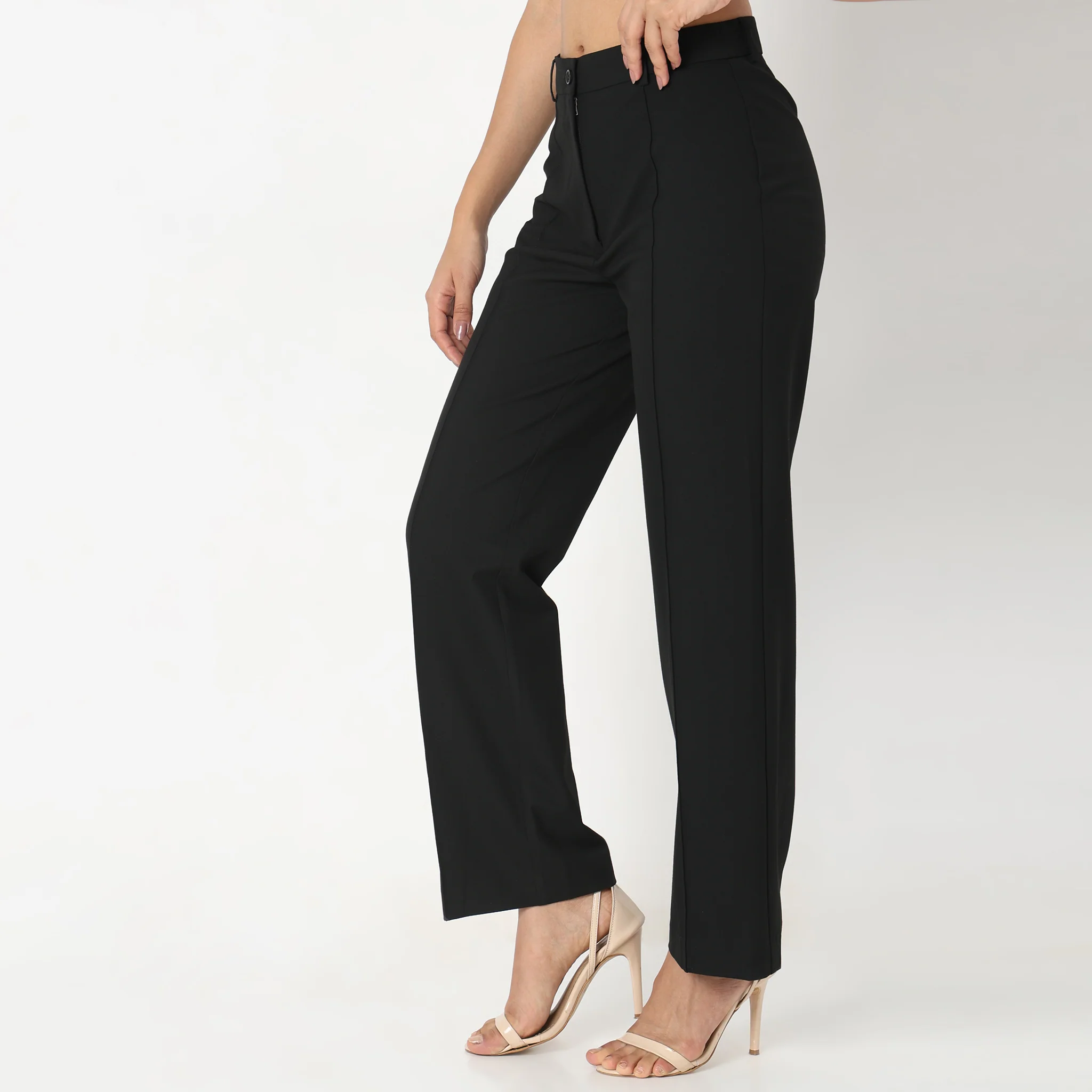 Regular Fit Solid Trousers - Image 10
