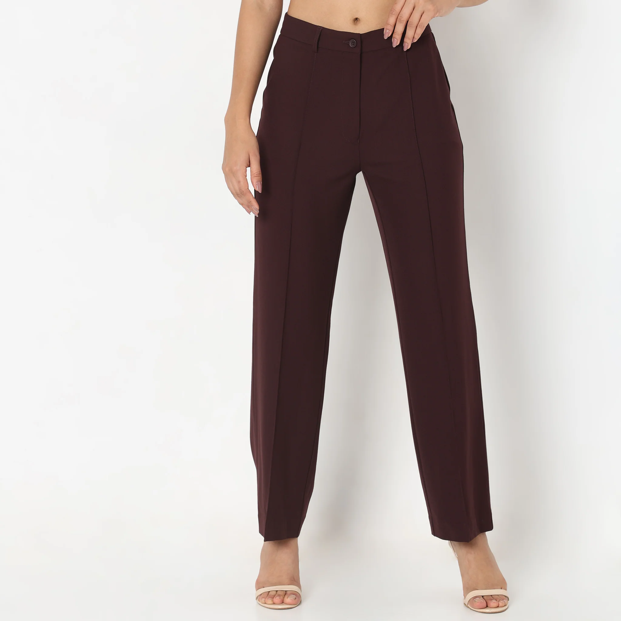 Regular Fit Solid Trousers - Image 12