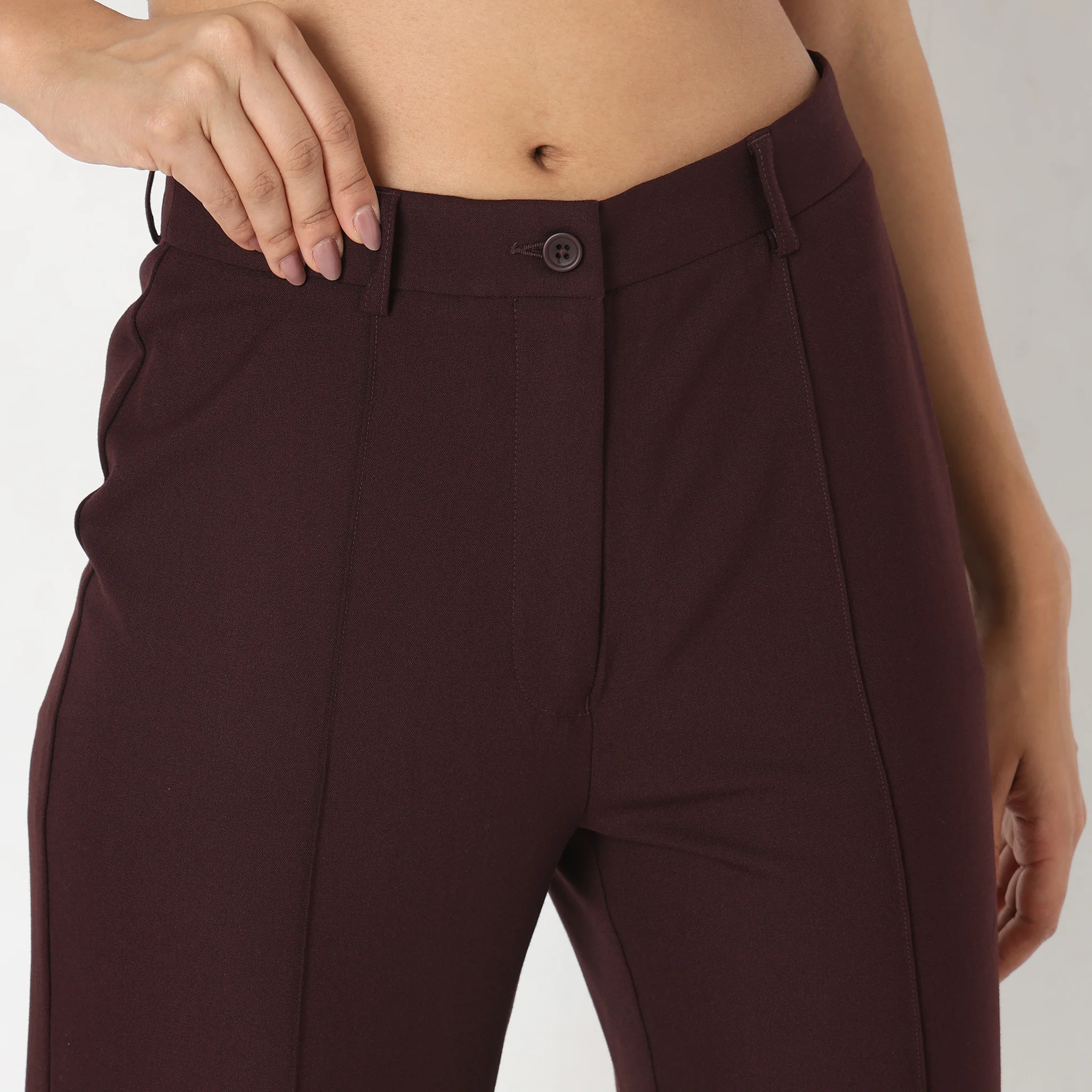 Regular Fit Solid Trousers - Image 14
